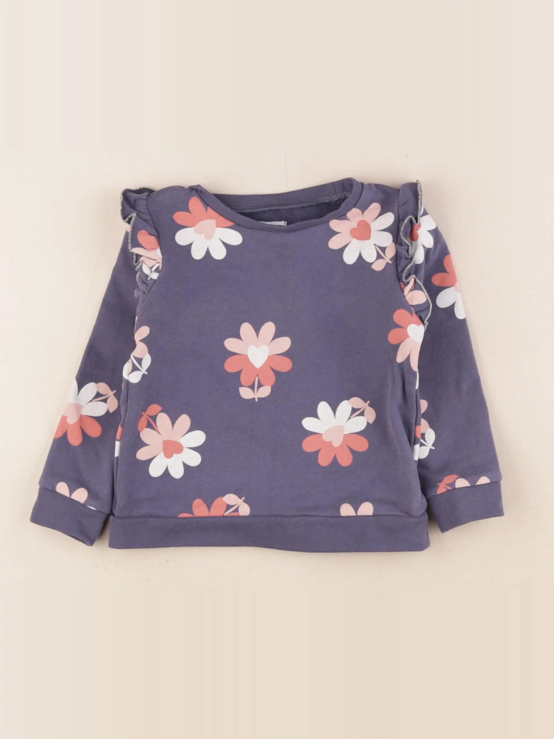 Vertbaudet - sweat rose, violet - 2 ans