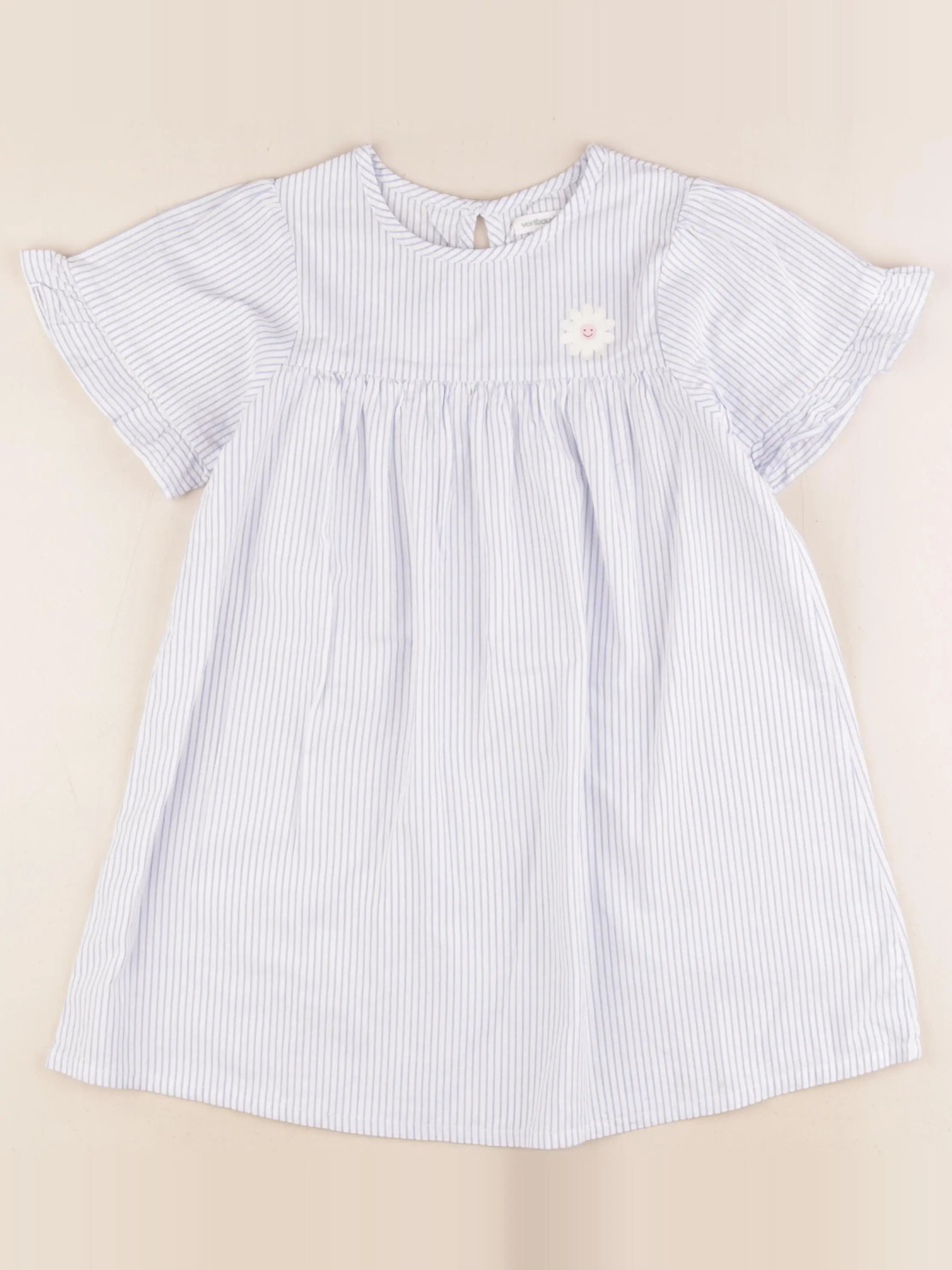 Vertbaudet - robe bleu, blanc - 5 ans