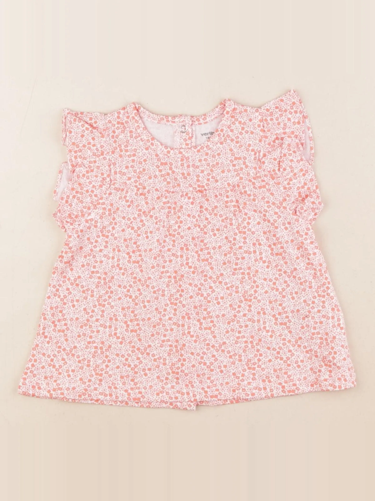 Vertbaudet - tee-shirt blanc, rose - 18 mois