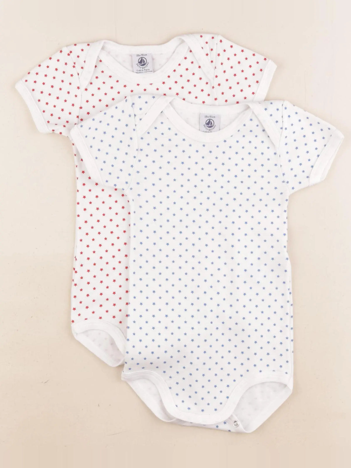 Petit Bateau - lot de 3 bodies en coton multicolore - 18 mois