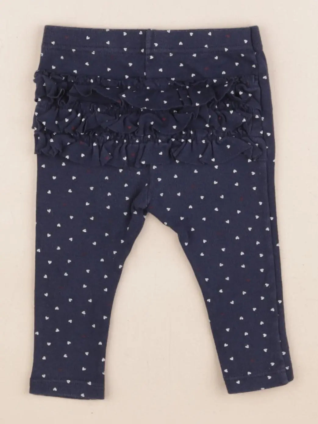 Petit Bateau - legging volants au dos bleu - 6 mois