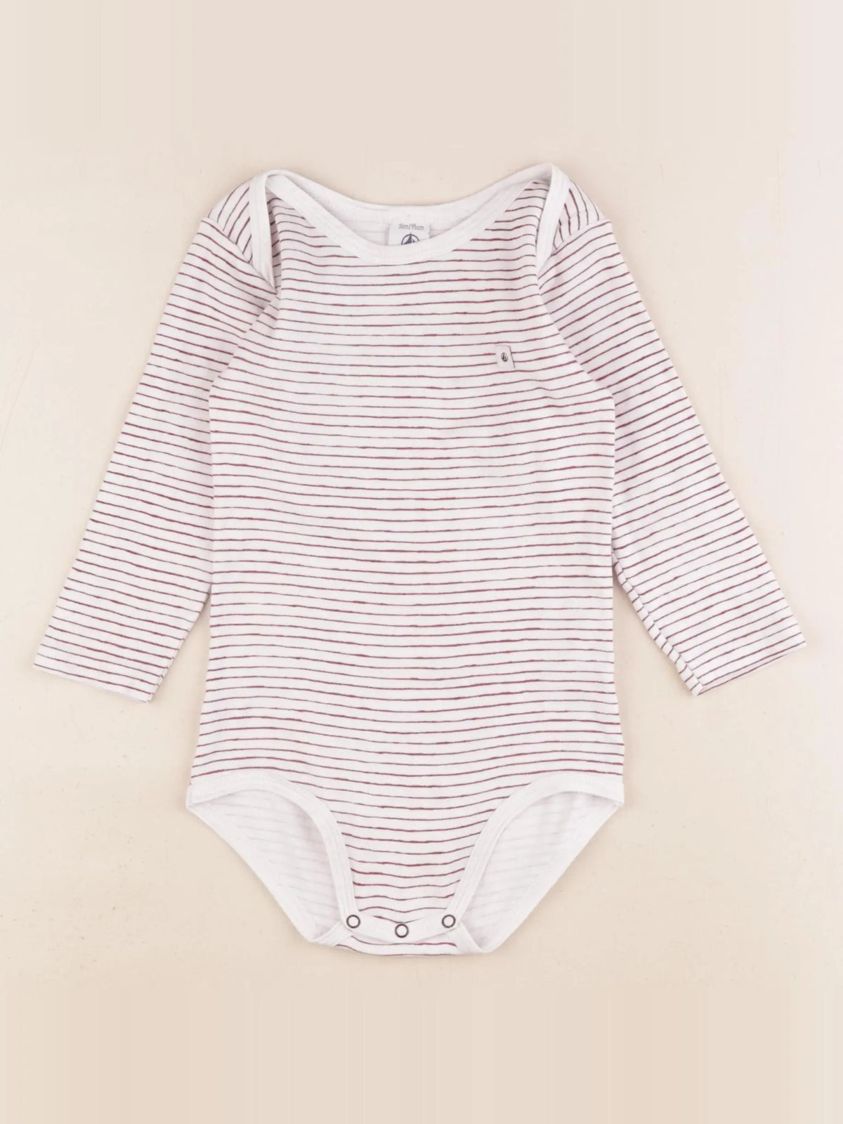 Petit Bateau - body blanc, rouge - 36 mois