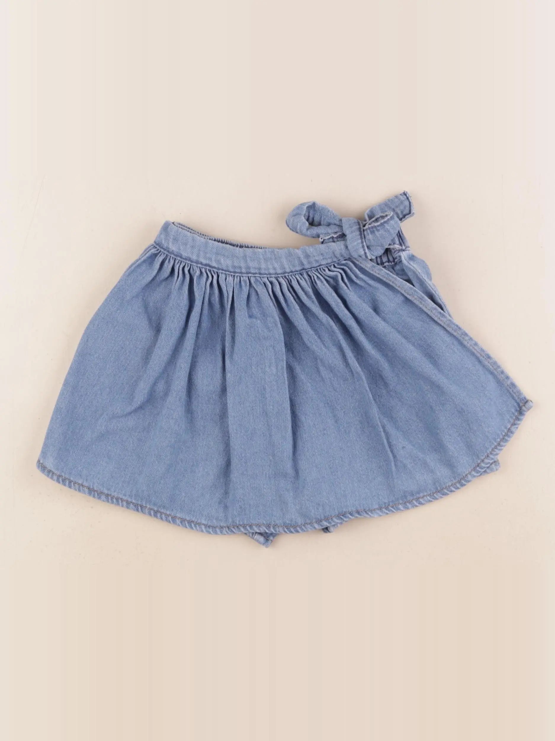 Vertbaudet - jupe short bleu - 2 ans