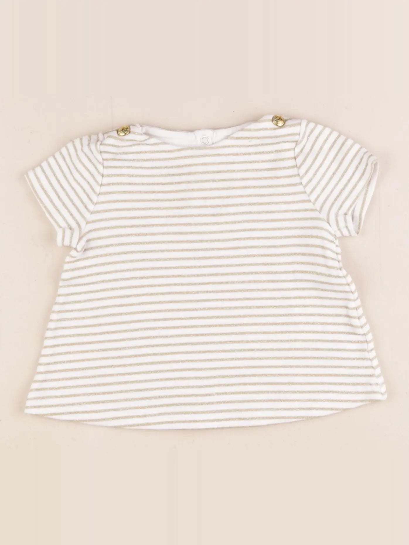 Petit Bateau - tee-shirt blanc, or - 6 mois