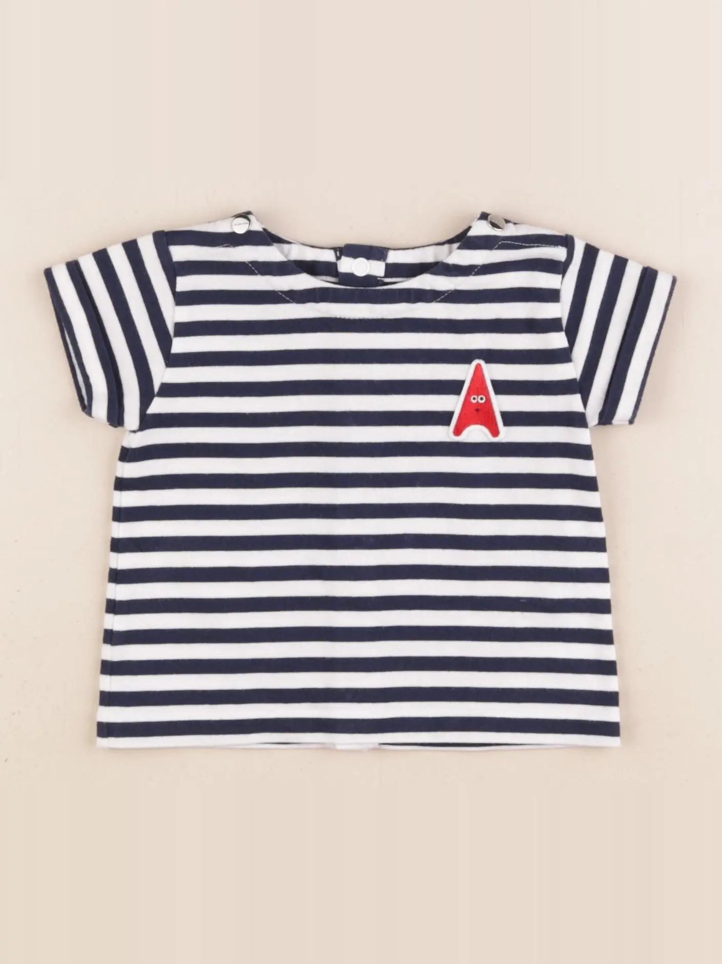 Jacadi - tee-shirt blanc, bleu - 6 mois