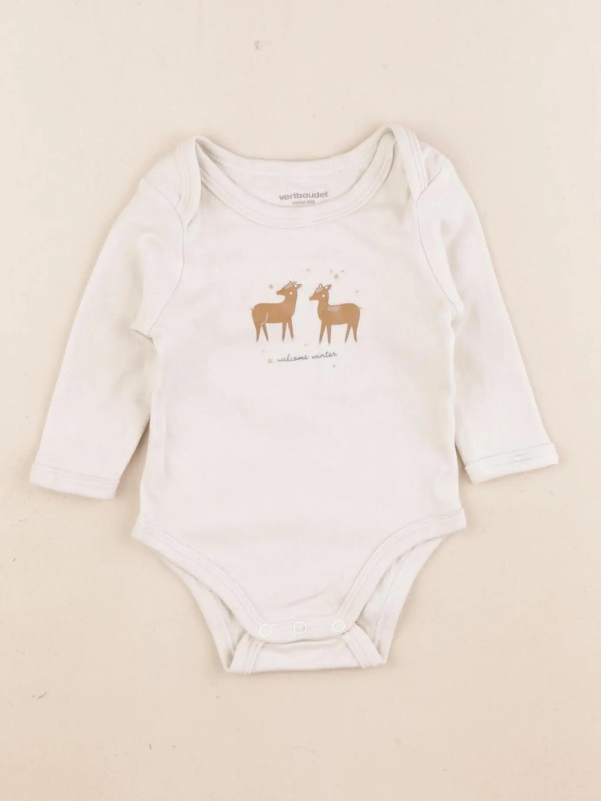 Vertbaudet - body beige - 3 mois
