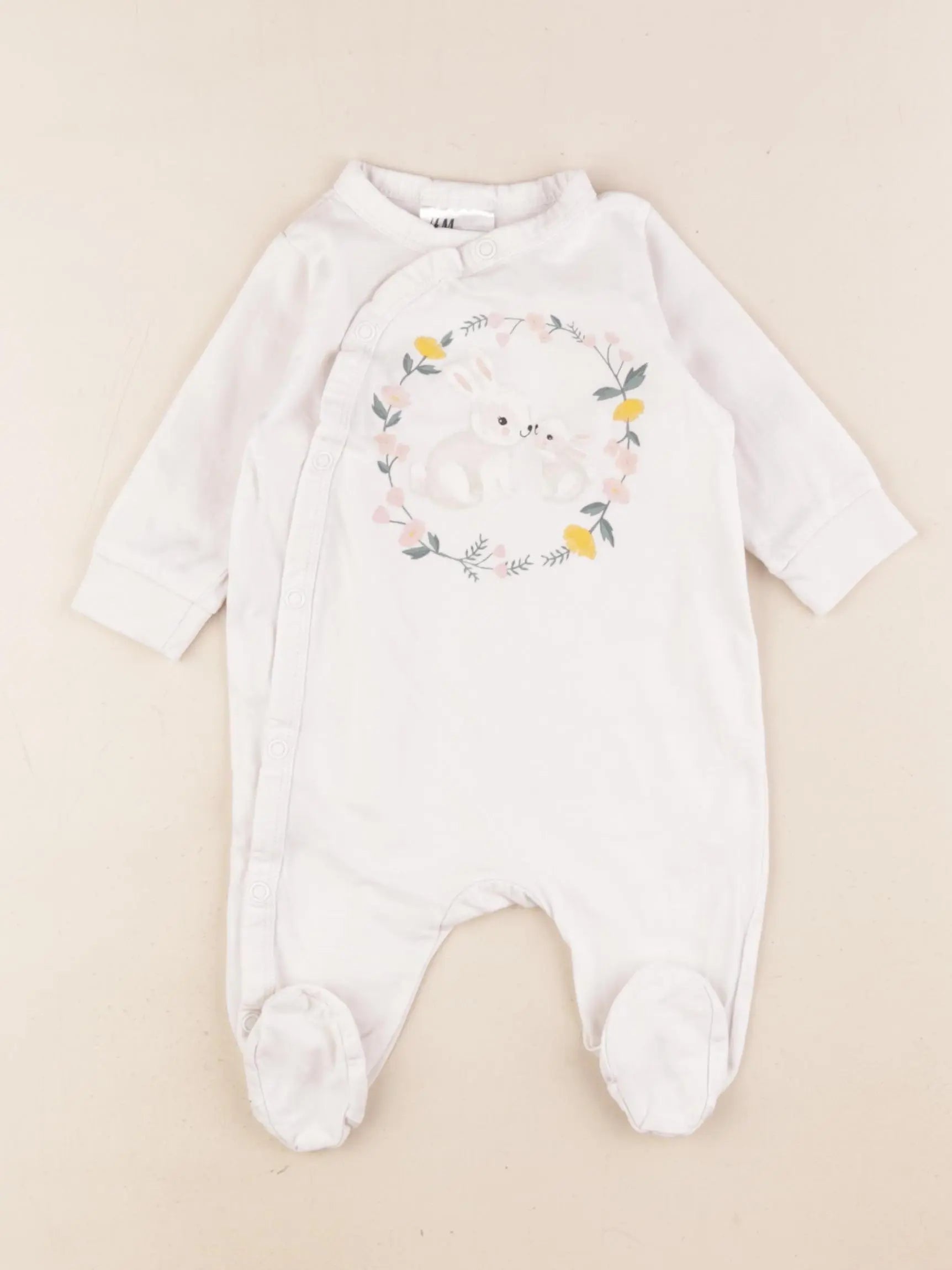 H&M - pyjama coton blanc - 1/3 mois