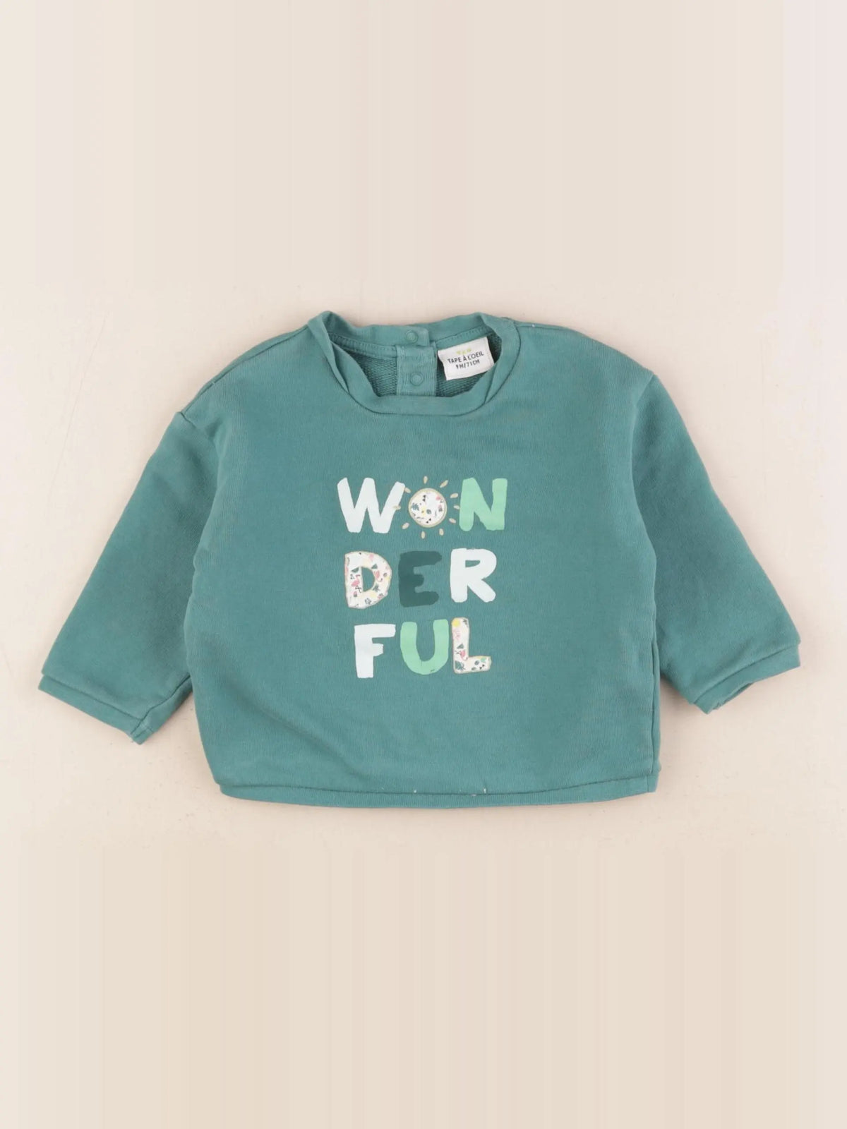 Tape à l'oeil - sweat vert - 9 mois