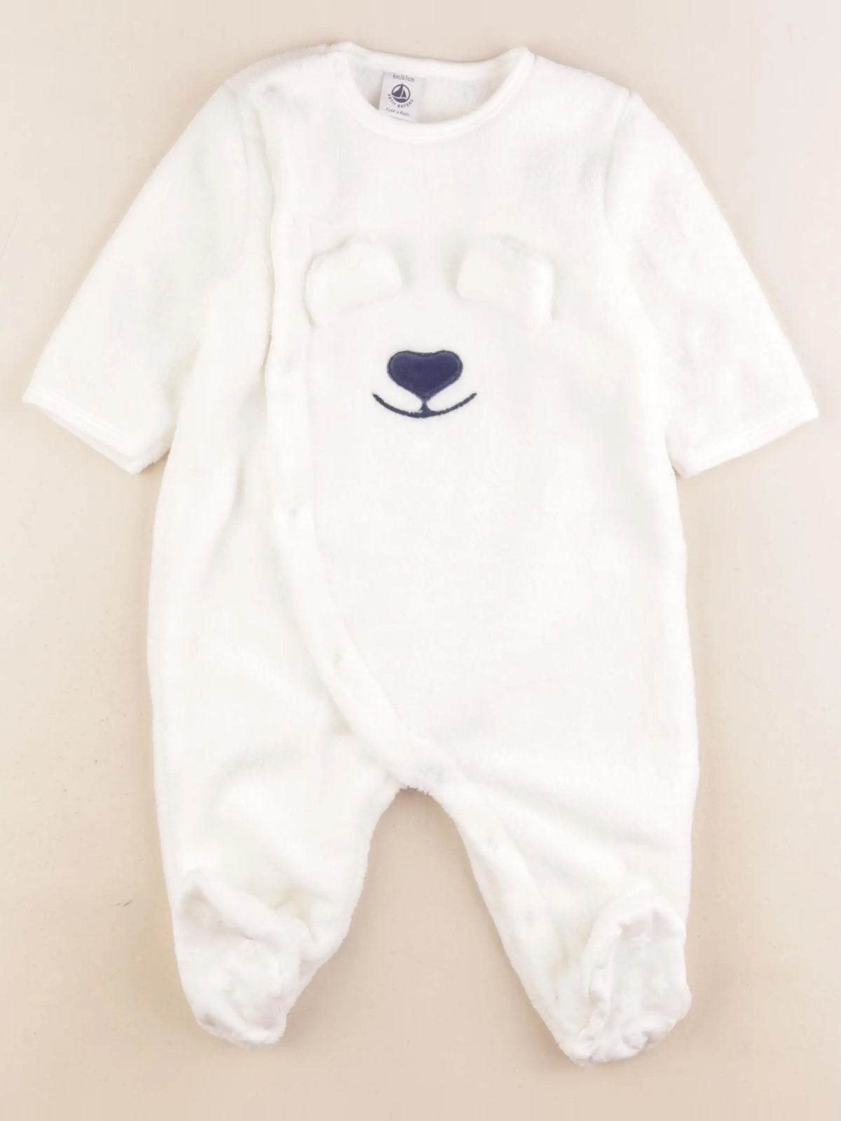 Petit Bateau - sur-pyjama blanc - 6 mois