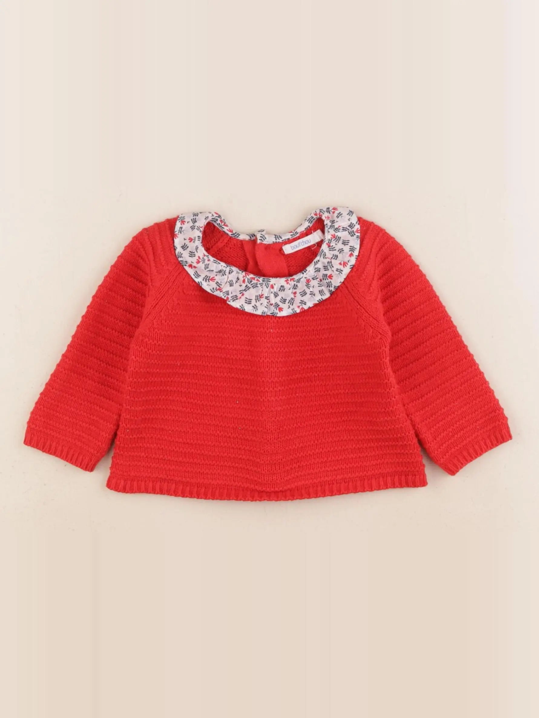 Boutchou - pull rouge - 6 mois