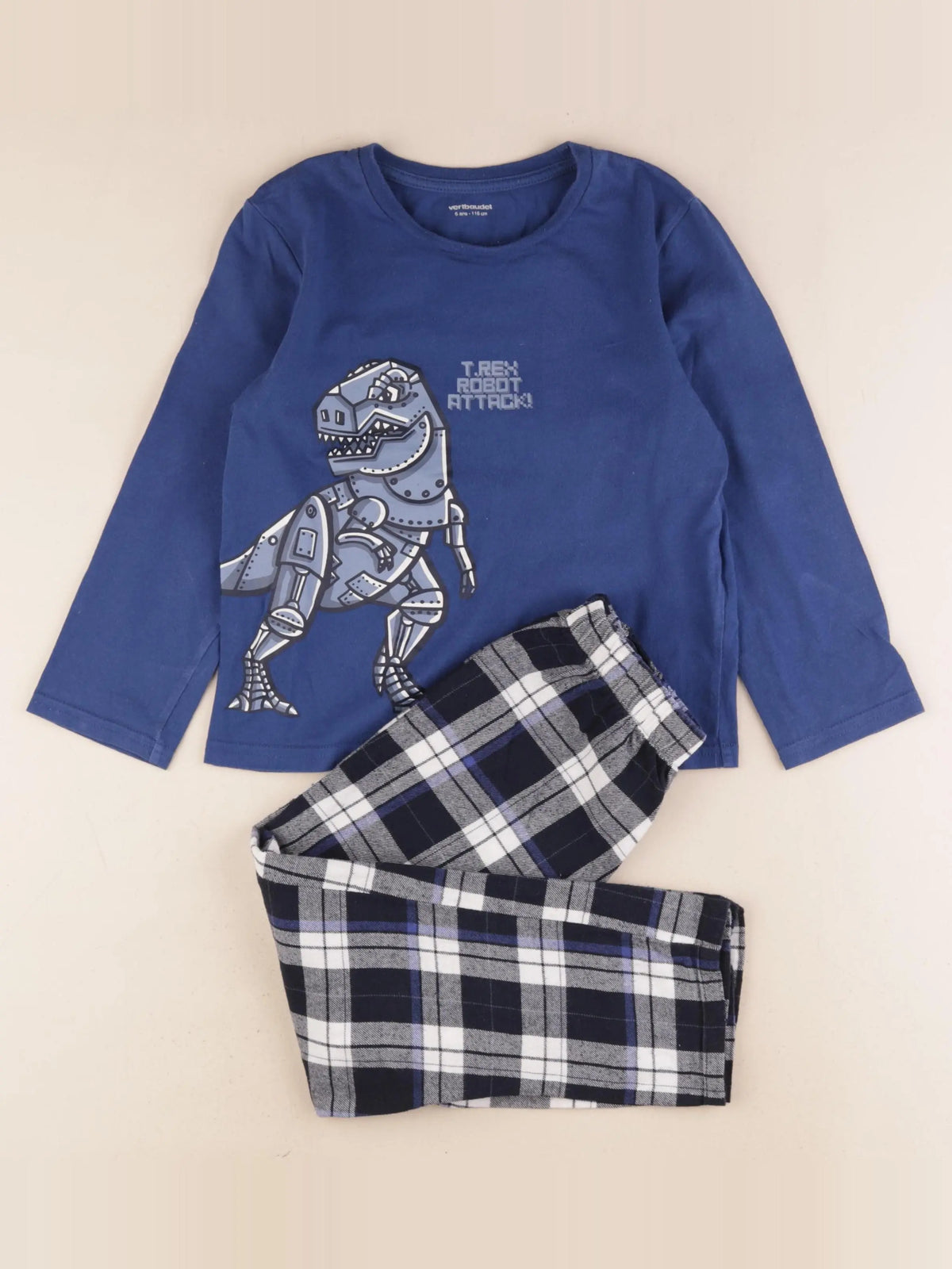 Vertbaudet - pyjama coton bleu - 6 ans