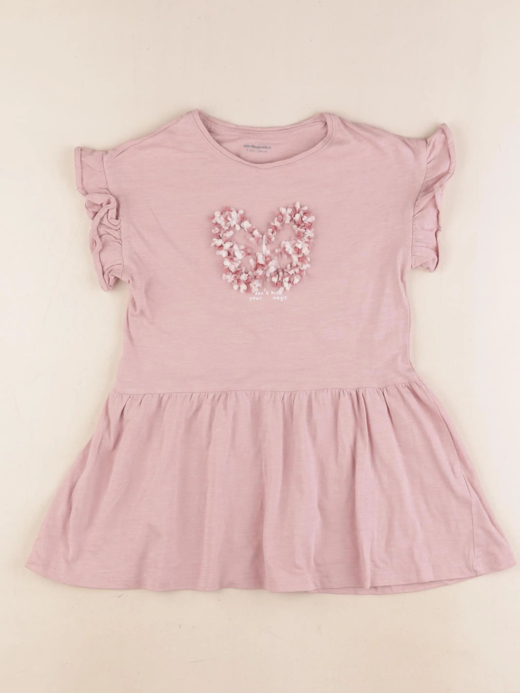 Vertbaudet - robe rose - 4 ans