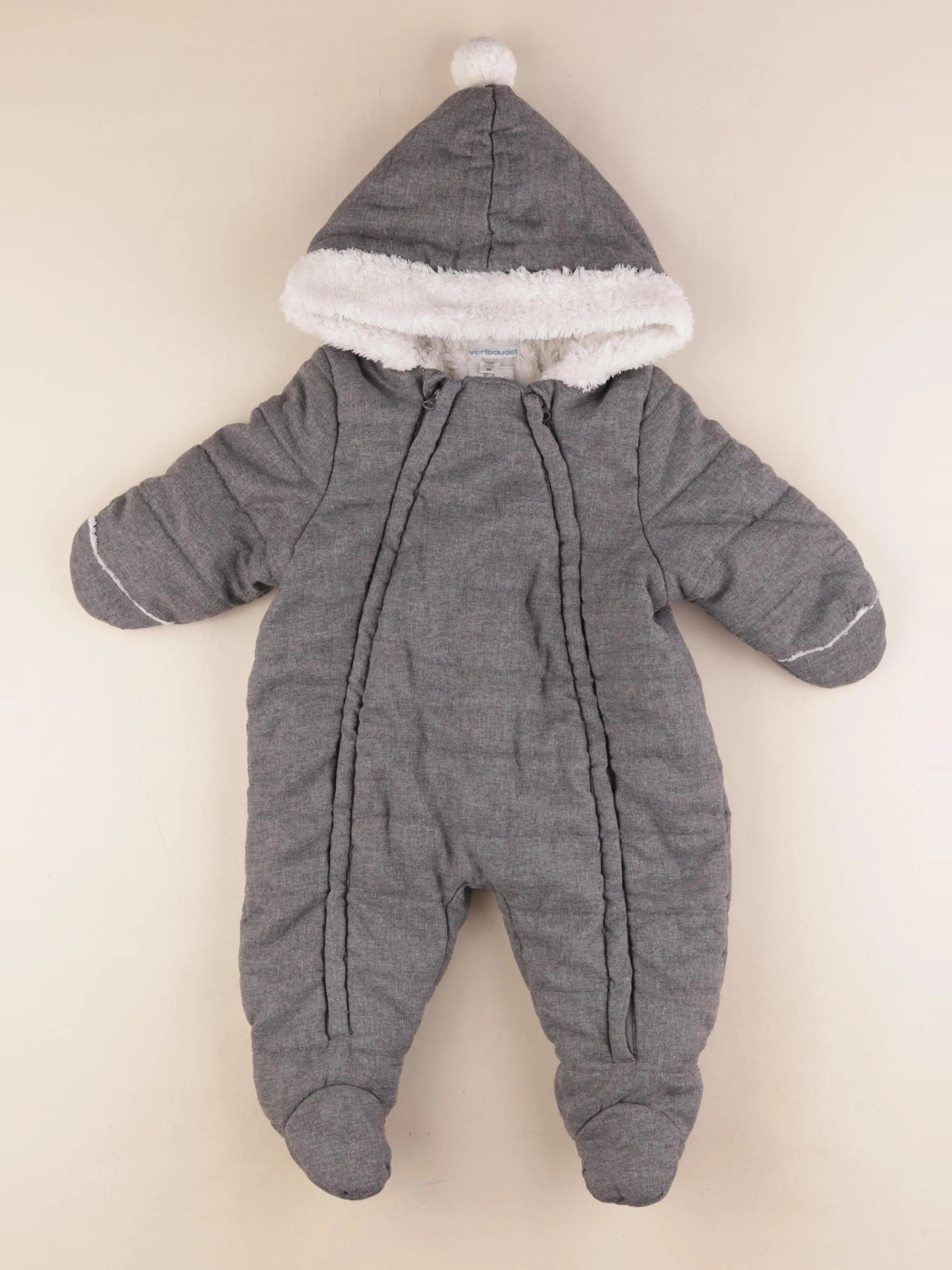 Vertbaudet - combi-pilote gris - 9 mois