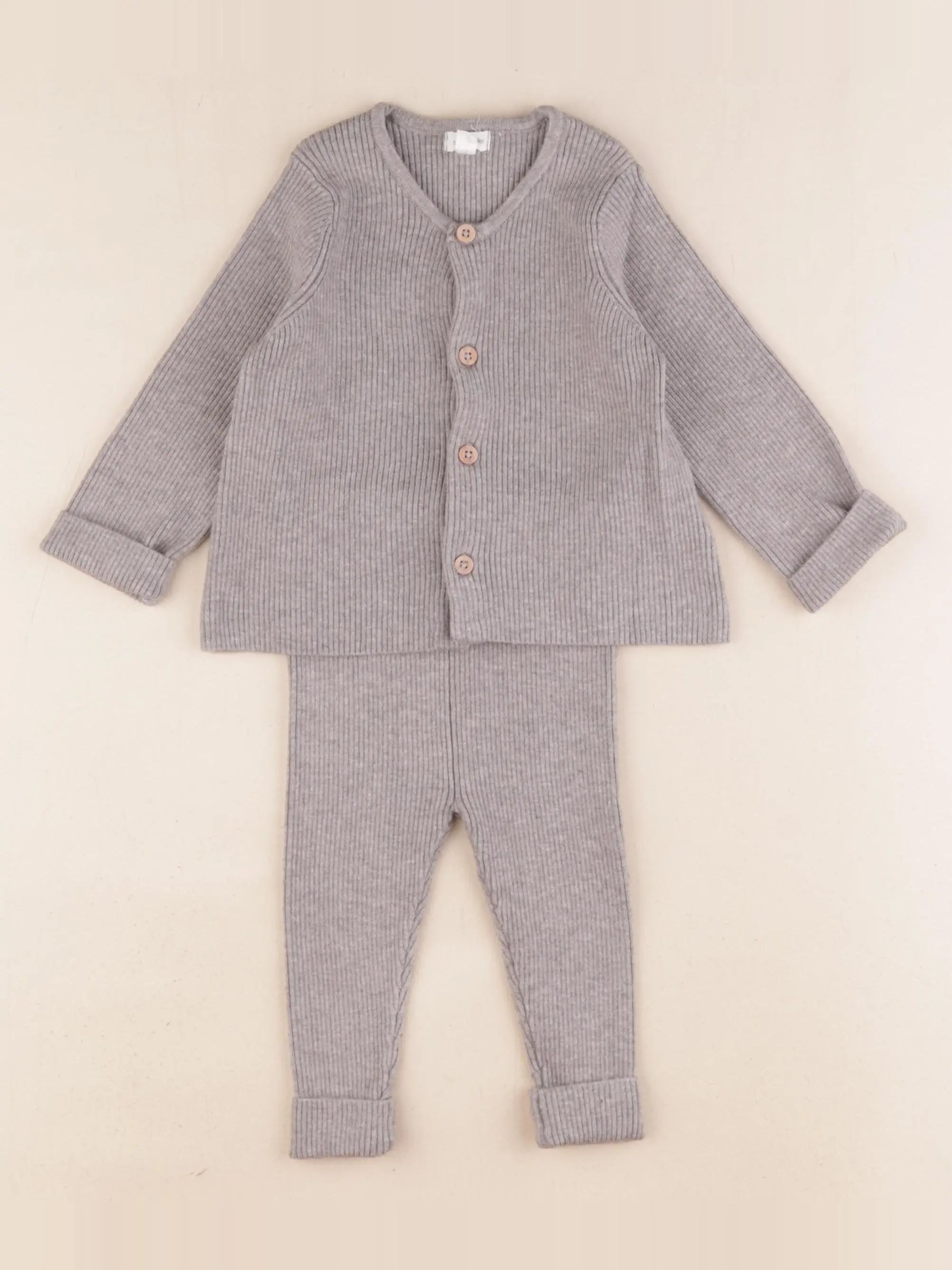 Vertbaudet - ensemble gris - 6 mois
