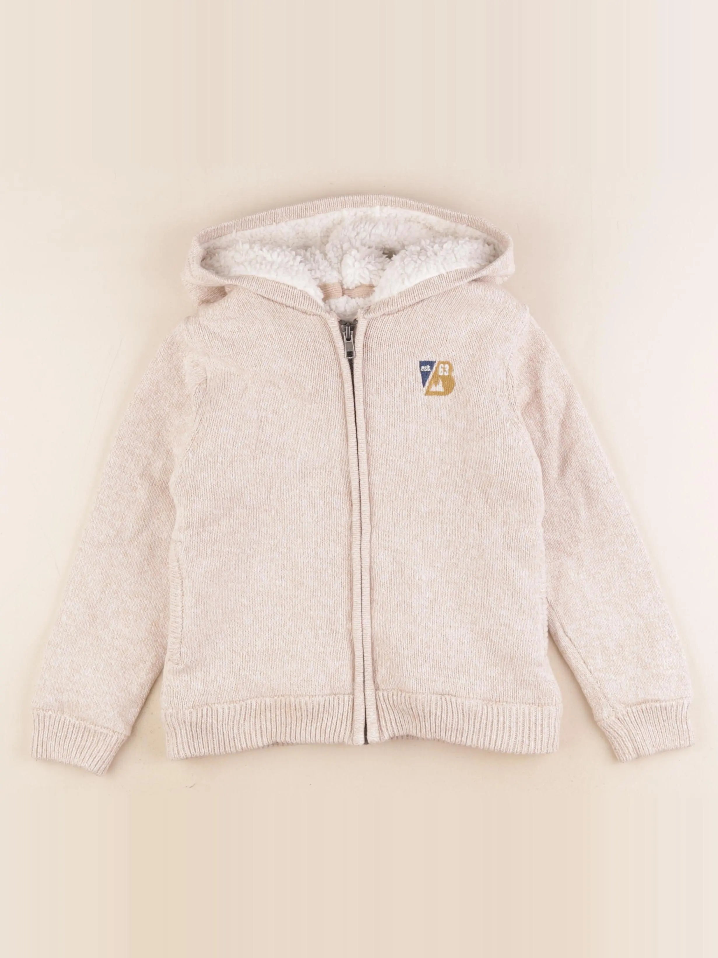 Vertbaudet - gilet beige - 6 ans