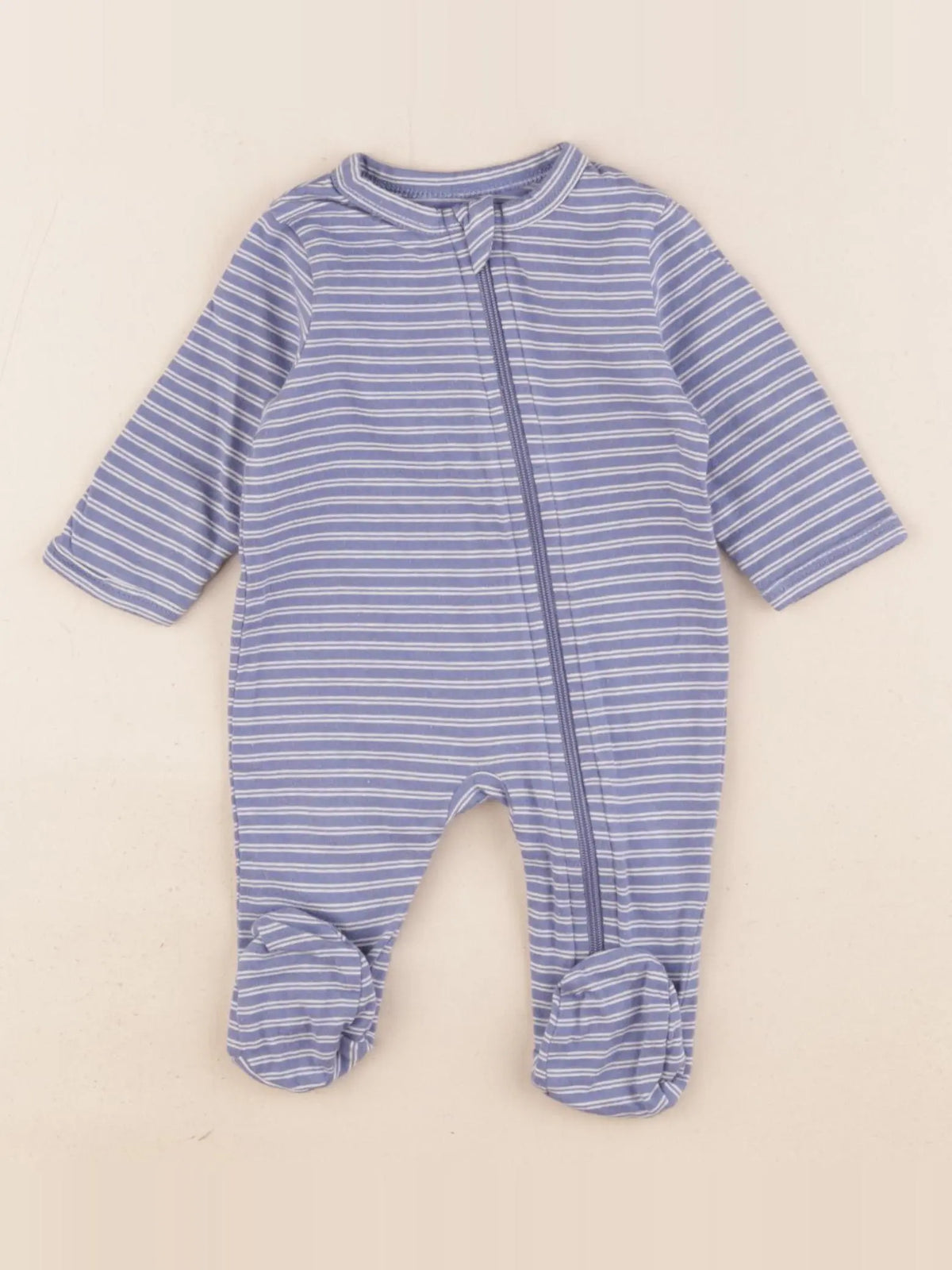 Vertbaudet - pyjama coton bleu, blanc - 1 mois