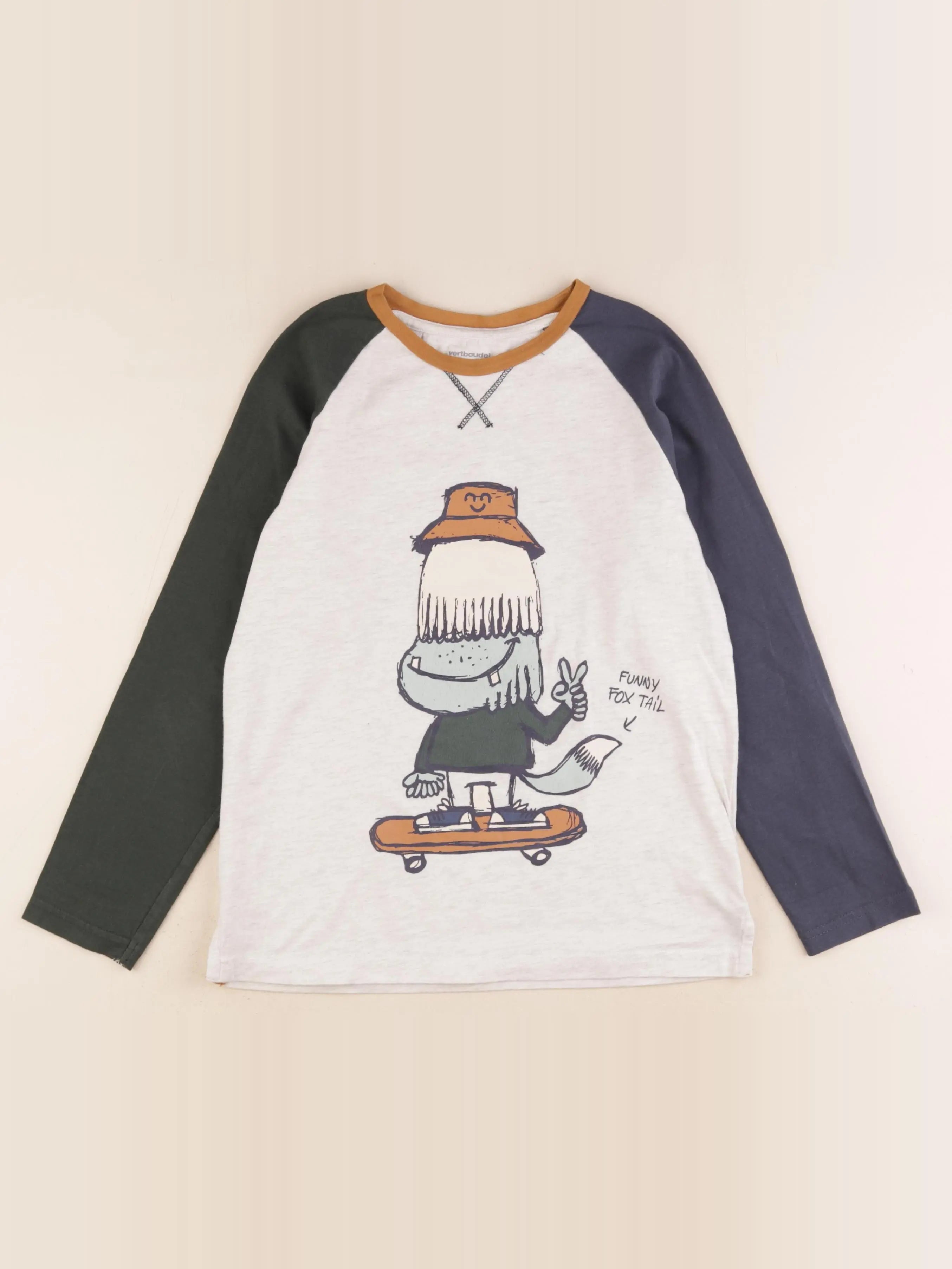 Vertbaudet - tee-shirt gris, bleu - 10 ans