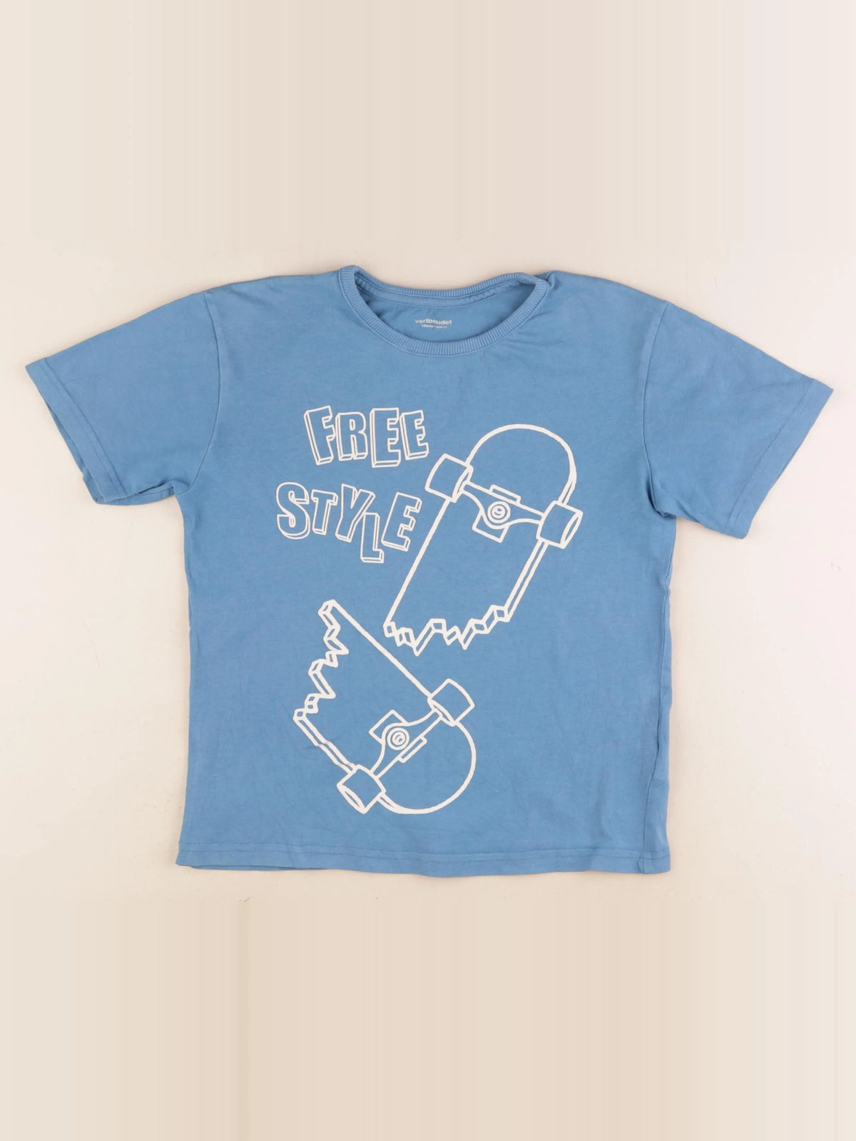 Vertbaudet - tee-shirt bleu - 10 ans
