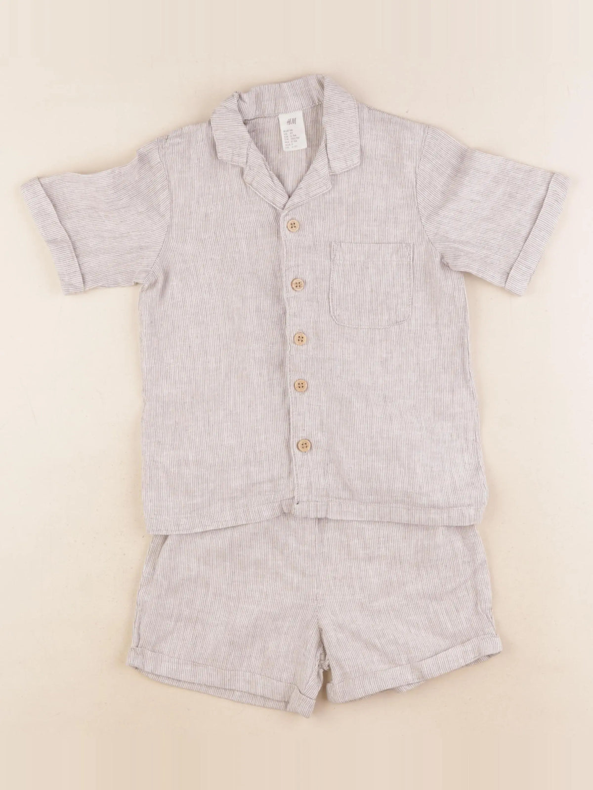 H&M - ensemble beige - 2/3 ans