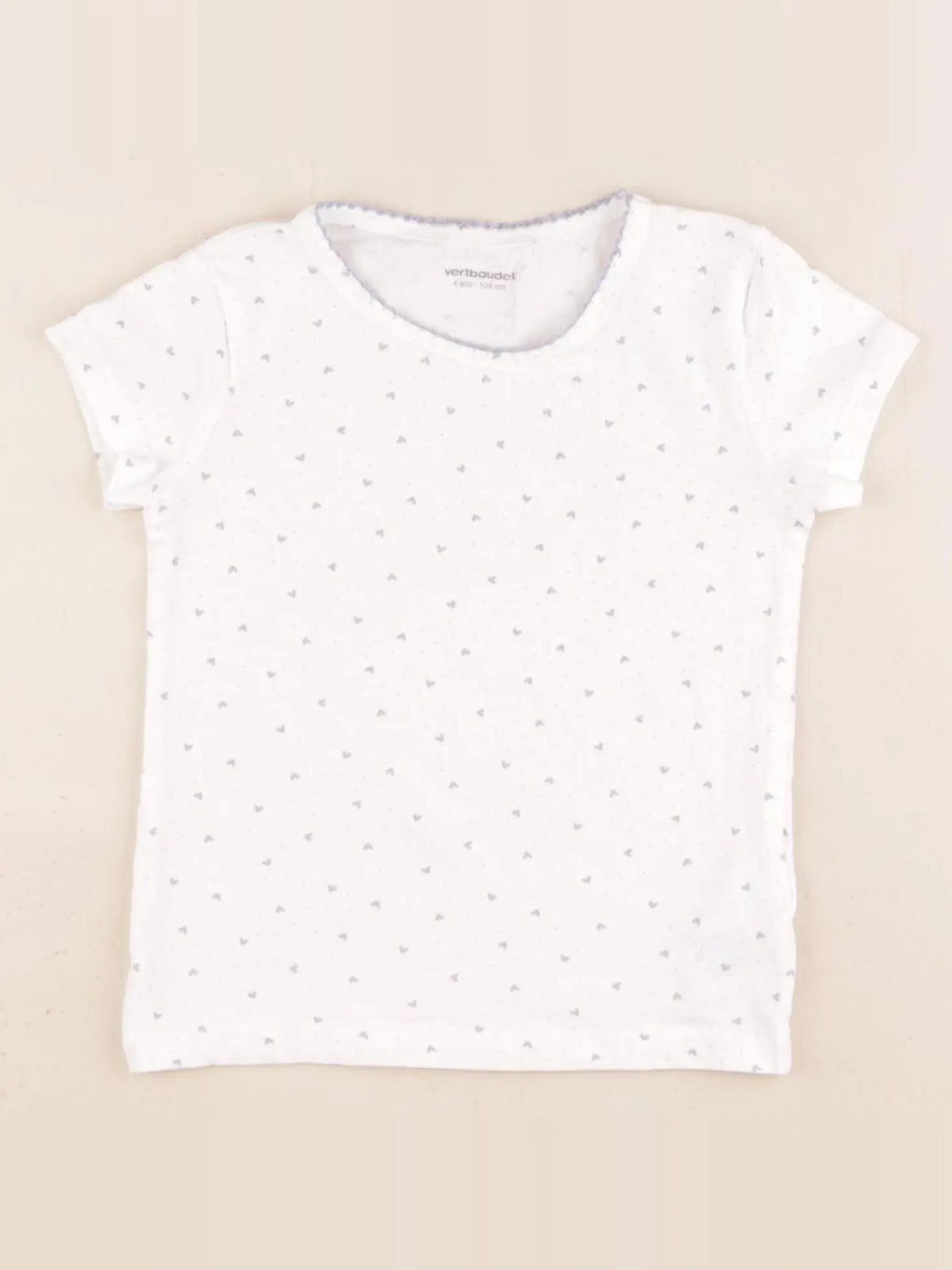 Vertbaudet - maillot de corps bleu, blanc - 4 ans