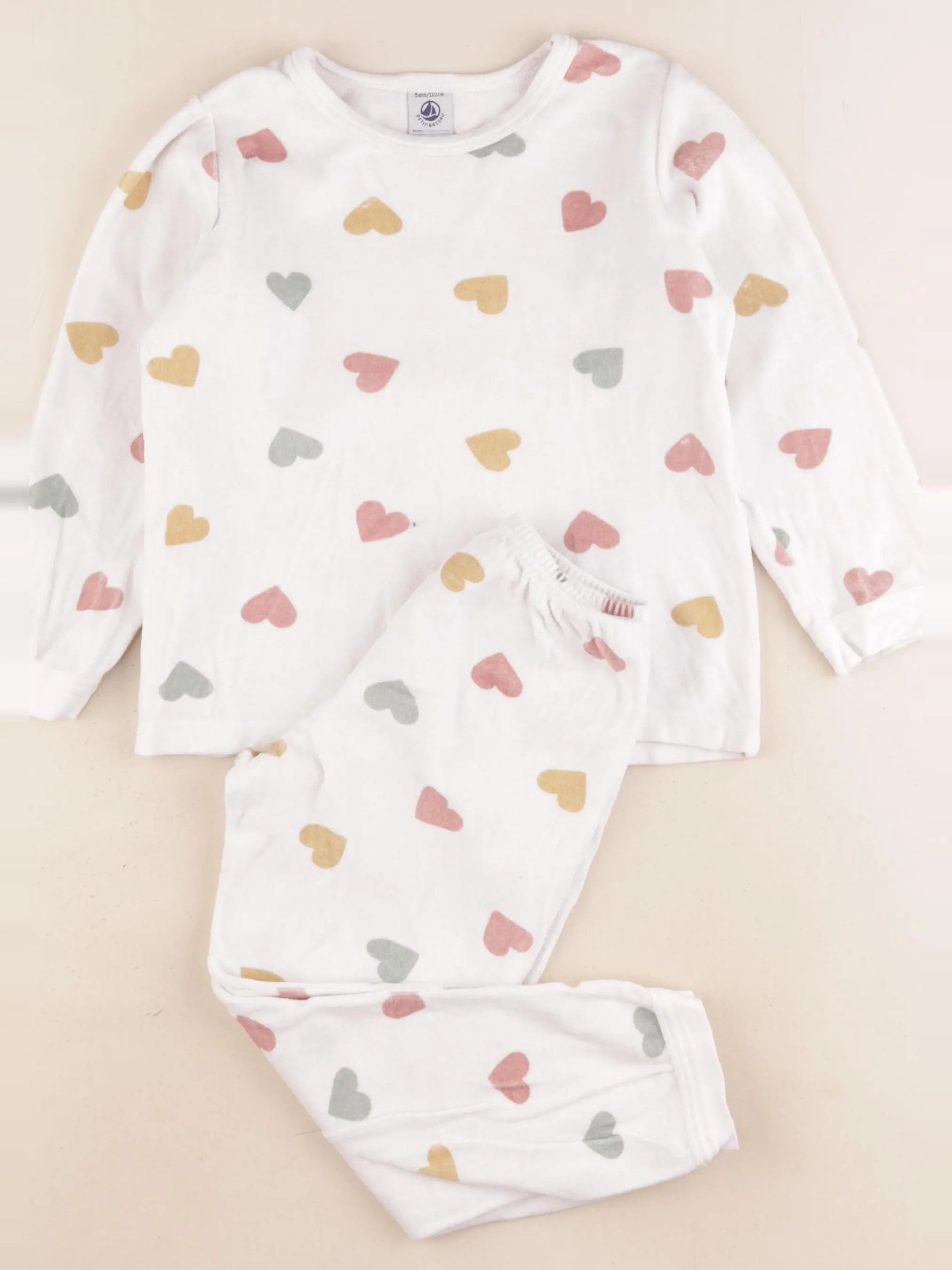 Petit Bateau - pyjama velours multicolore - 5 ans