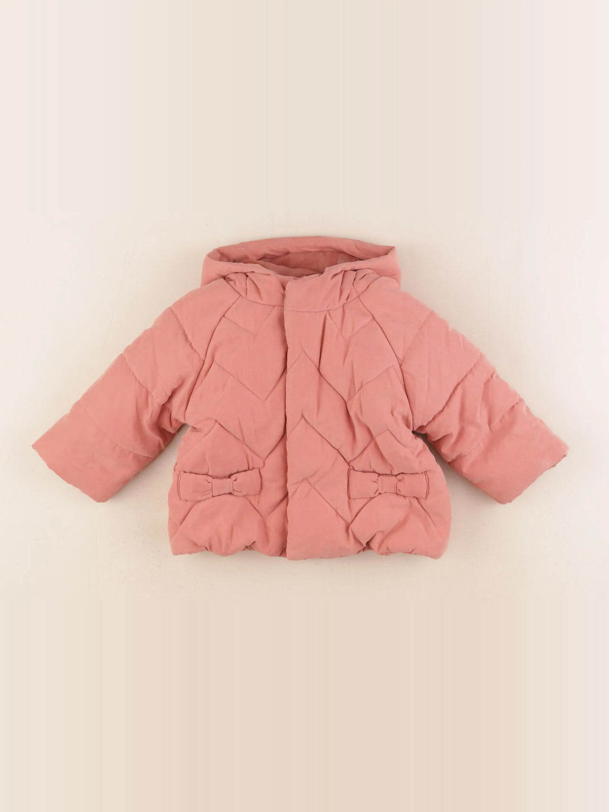 Vertbaudet - manteau doublure amovible rose - 6 mois