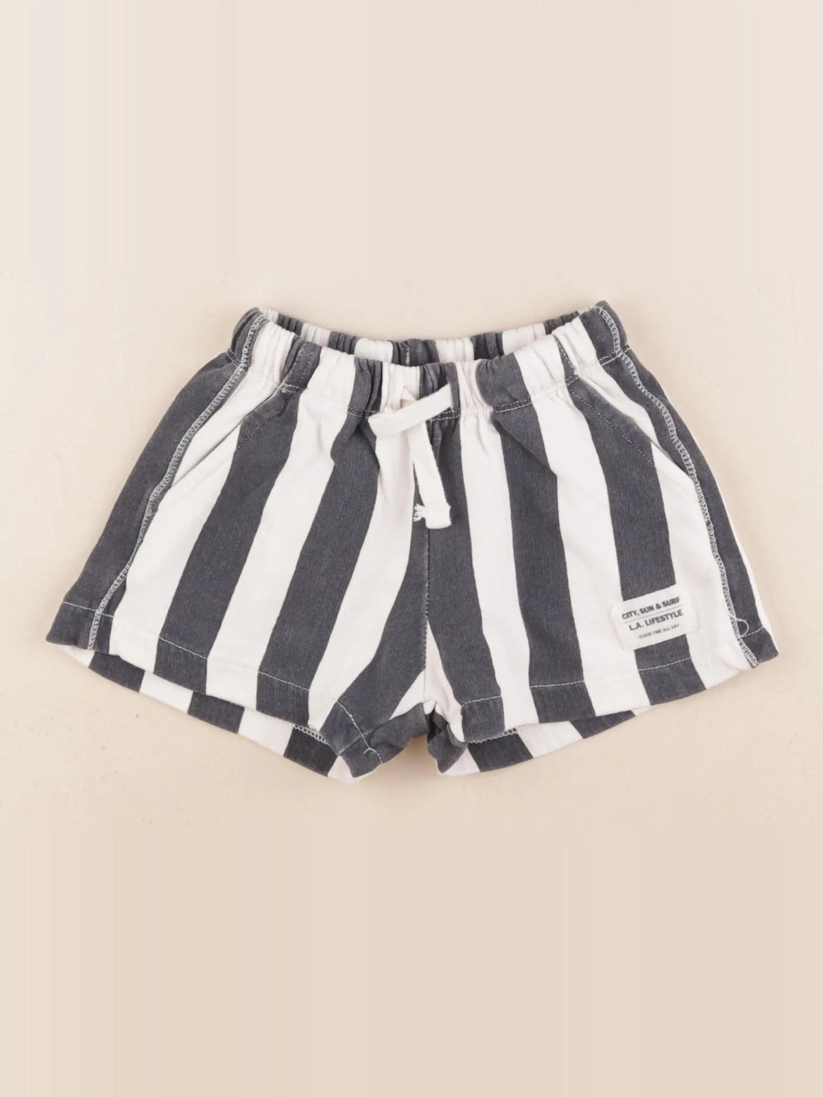 Zara - short bleu, blanc - 12/18 mois