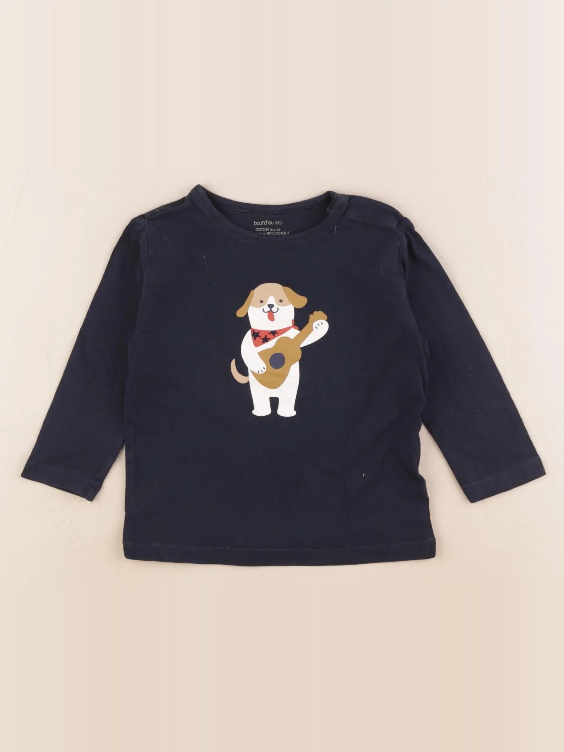 Boutchou - tee-shirt bleu - 12 mois