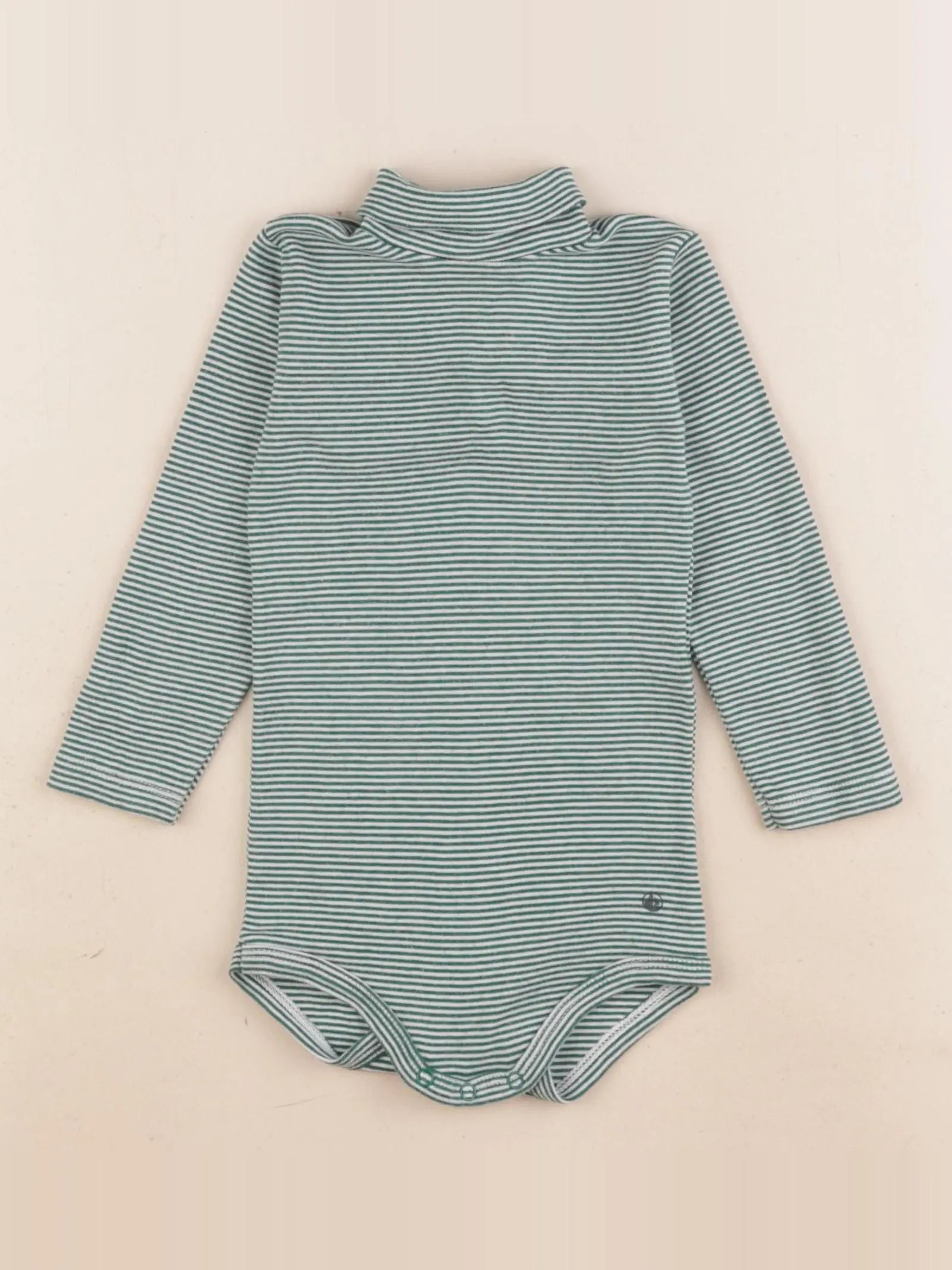 Petit Bateau - body à col vert - 12 mois