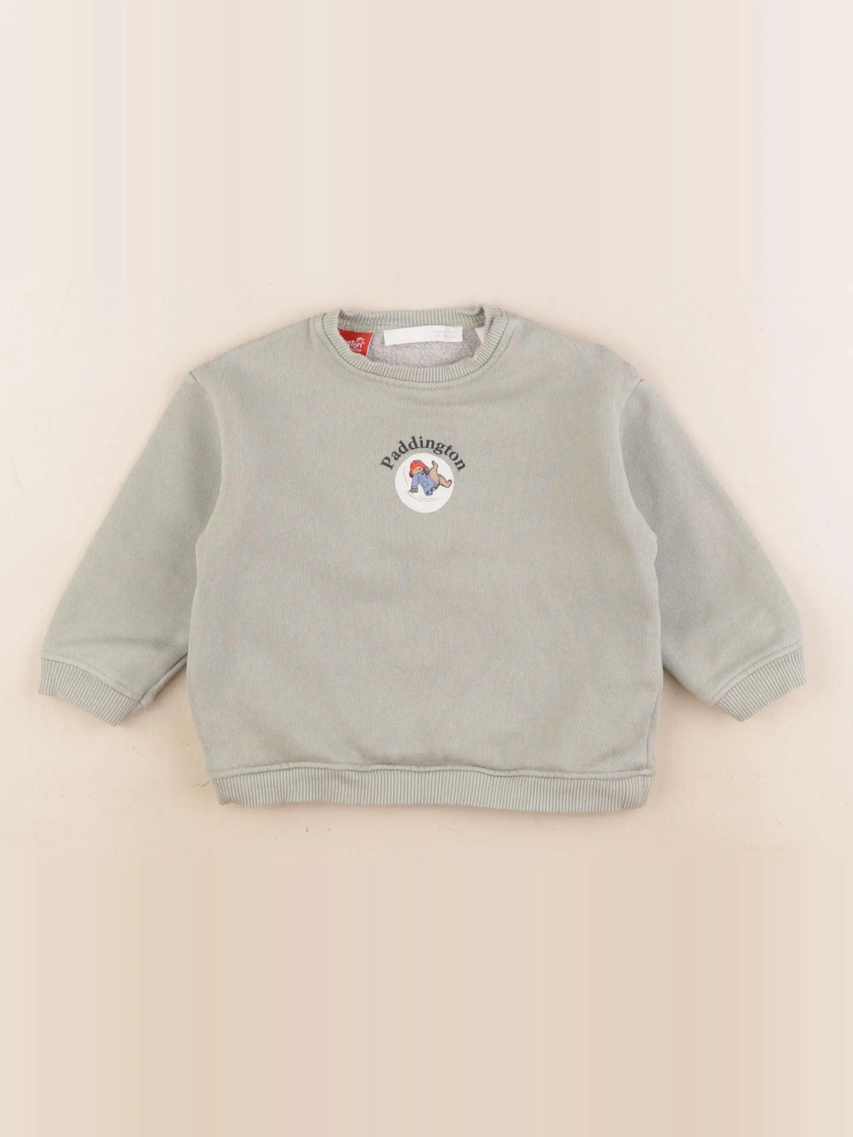 Zara - sweat imprimé au dos vert - 6/9 mois
