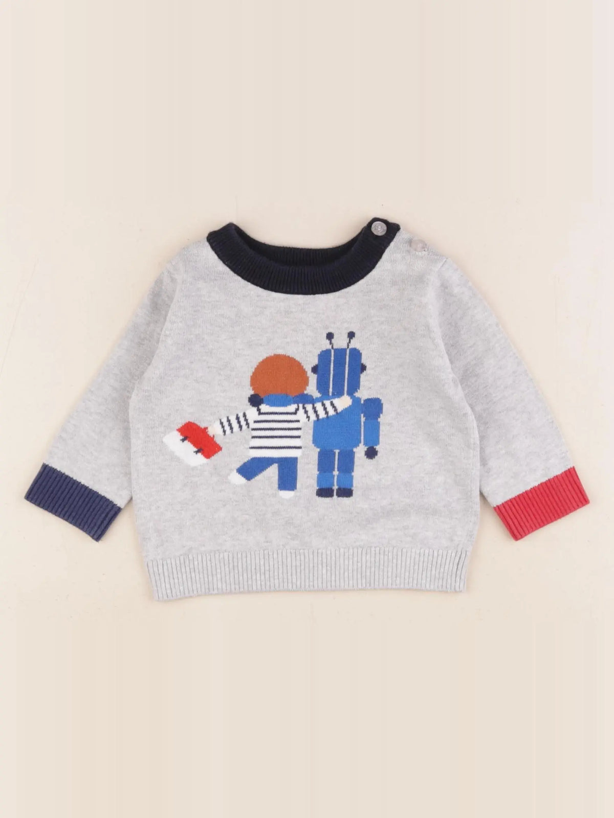 Jacadi - pull gris - 6 mois