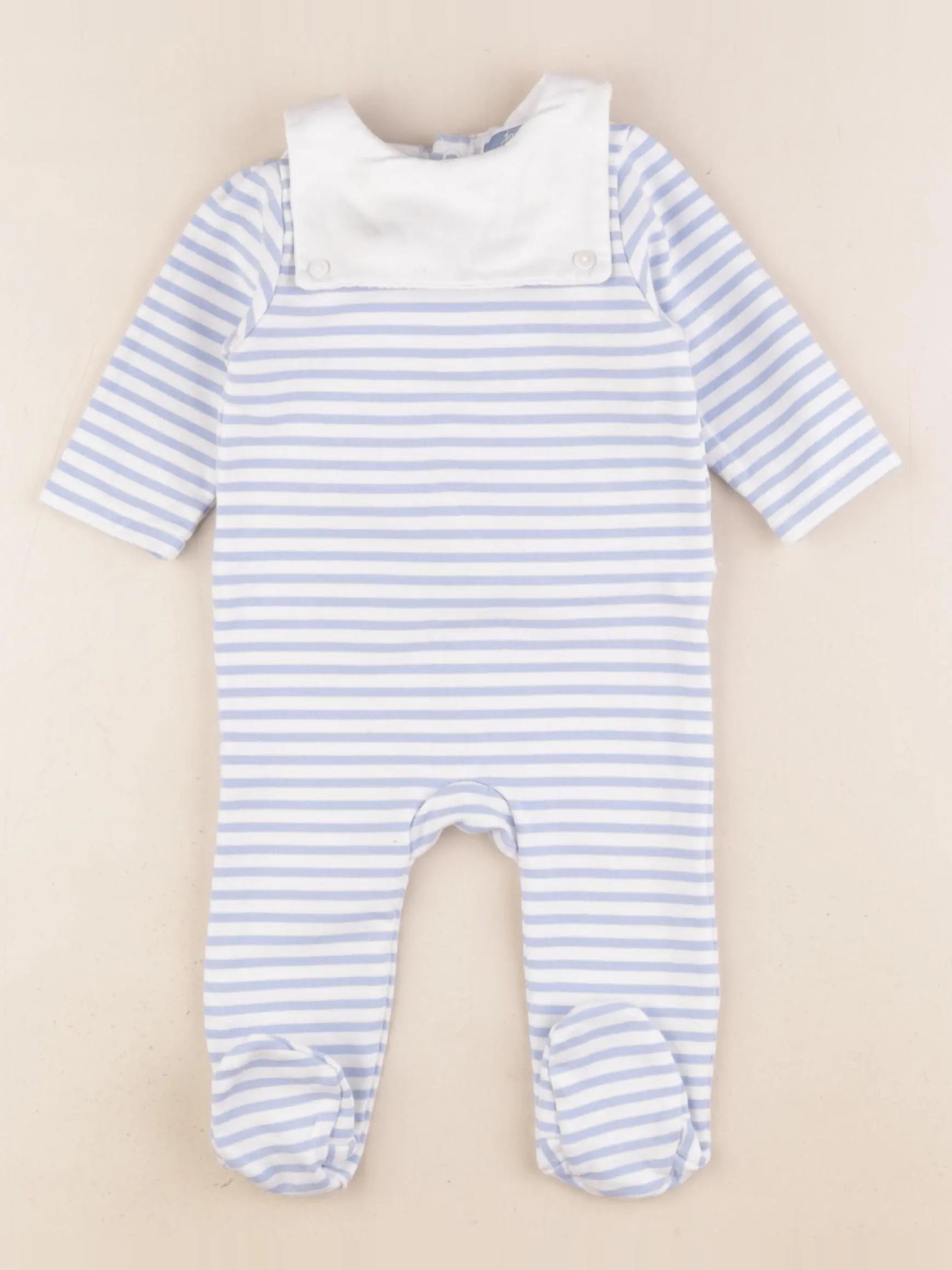 Jacadi - pyjama coton bleu, blanc - 6 mois