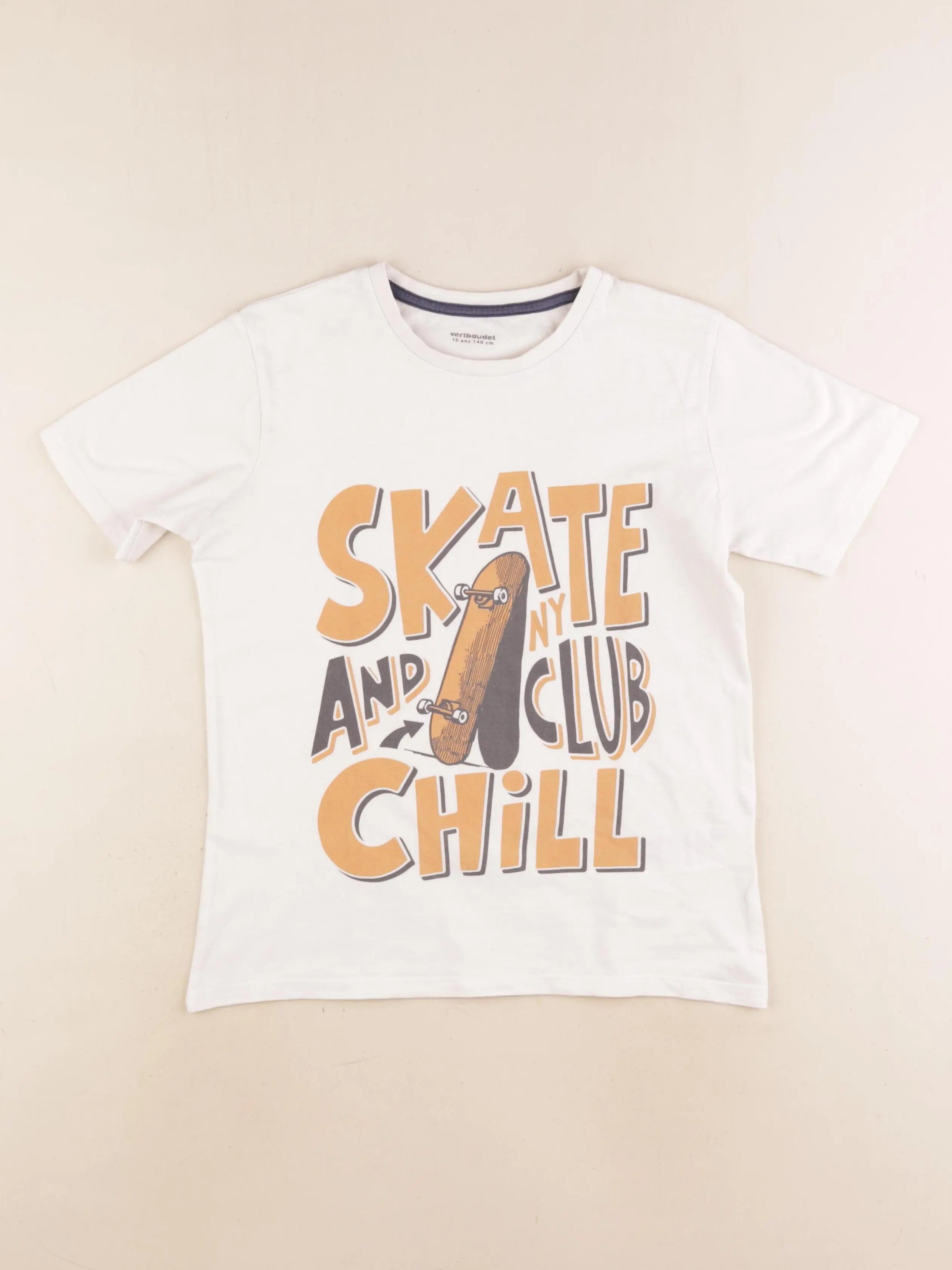Vertbaudet - tee-shirt blanc - 10 ans