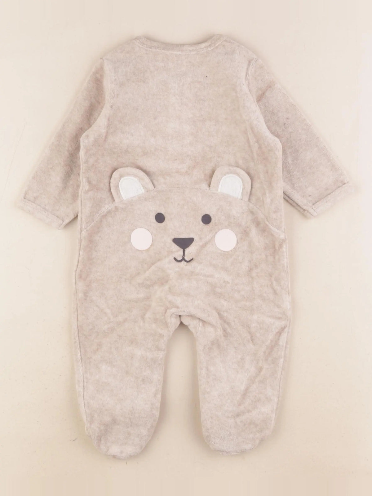Vertbaudet - pyjama velours beige - 6 mois