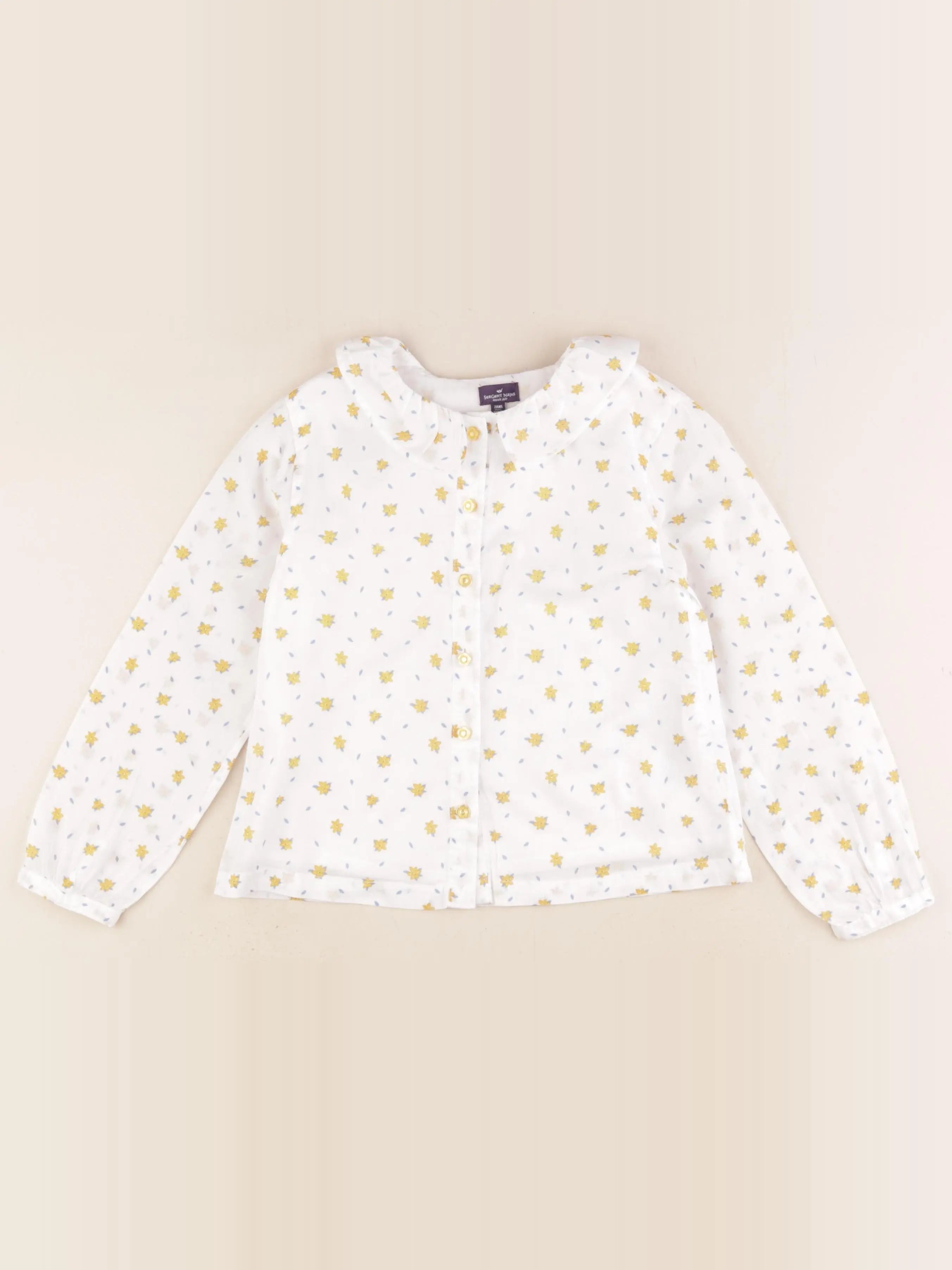 Sergent Major - blouse blanc, bleu, jaune - 7 ans