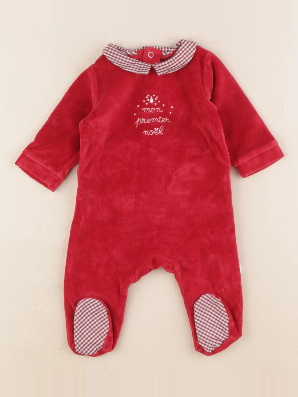 Jacadi - pyjama velours rouge - 3 mois