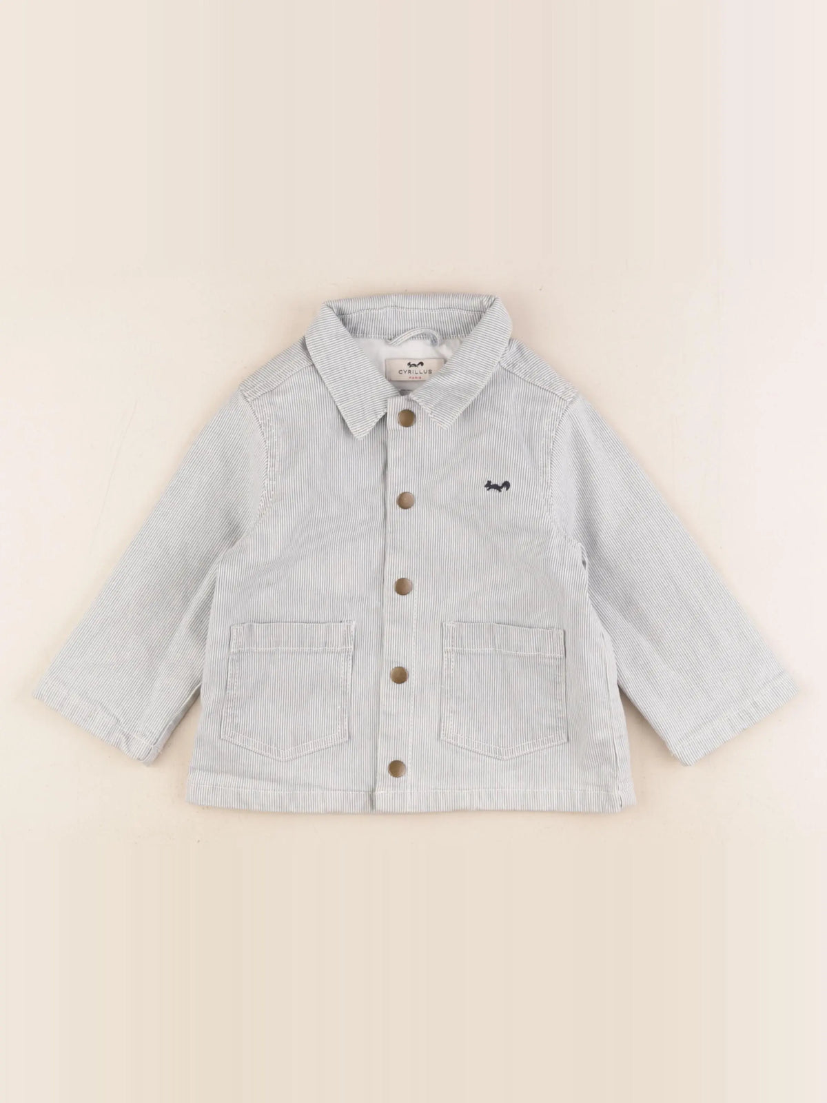 Cyrillus - veste bleu, blanc - 12 mois