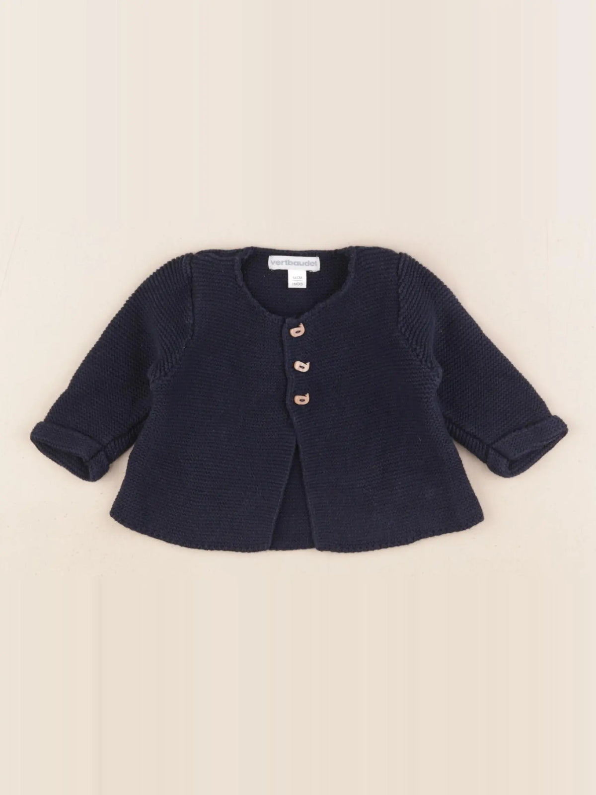 Vertbaudet - gilet bleu - 1 mois