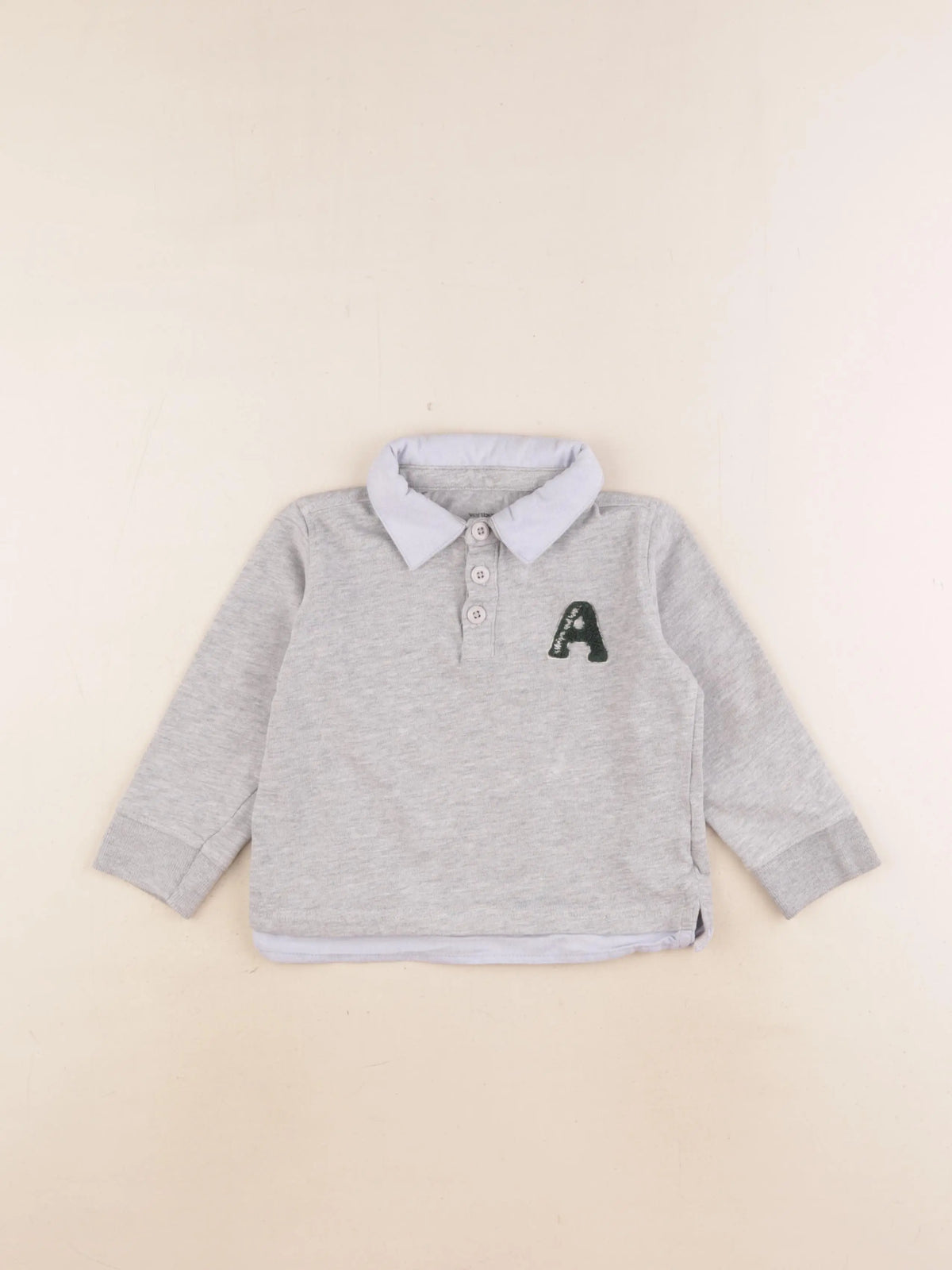 Vertbaudet - polo gris - 4 ans