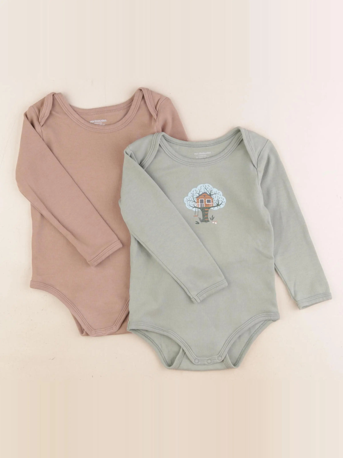 Vertbaudet - body vert, marron - 36 mois