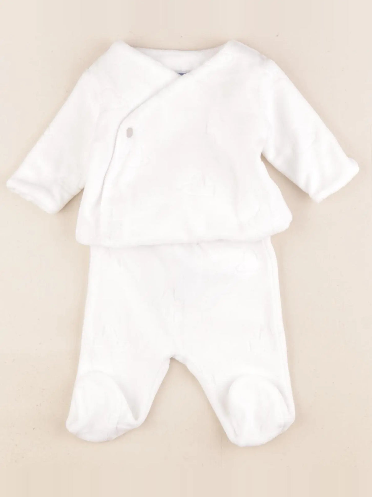 Jacadi - pyjama velours blanc - 0 mois
