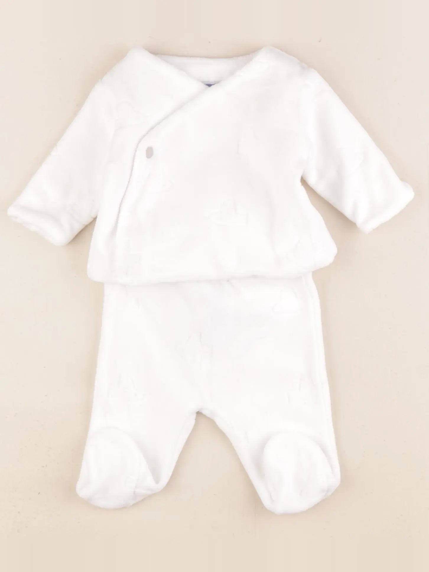 Jacadi - pyjama velours blanc - 0 mois