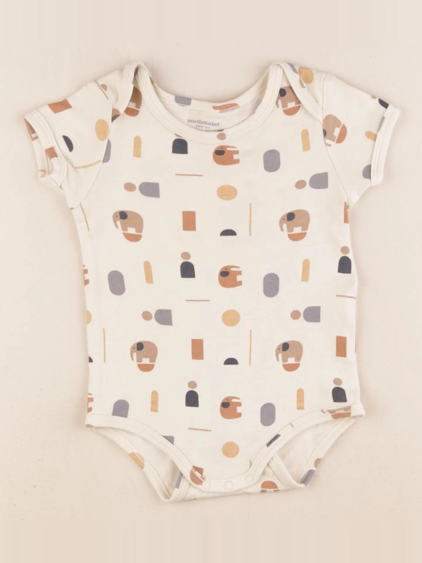 Vertbaudet - body coton beige - 18 mois