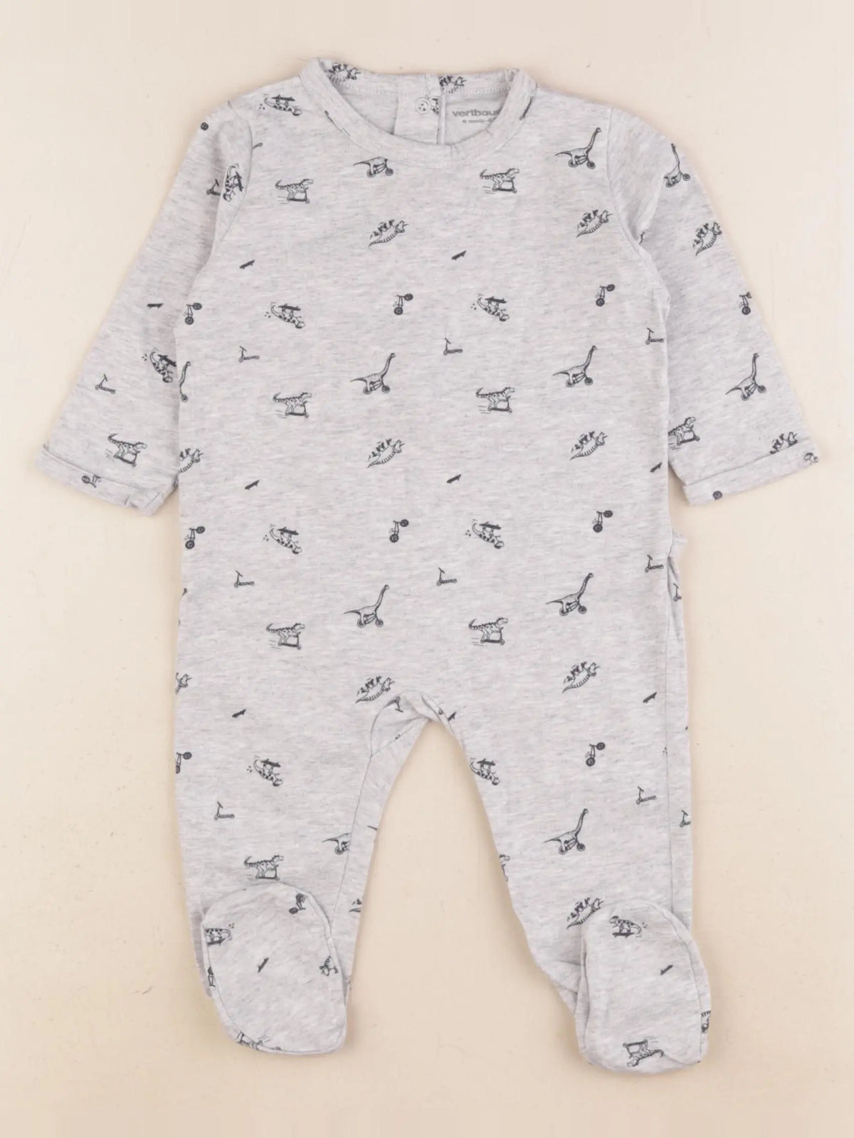 Vertbaudet - pyjama coton gris - 6 mois