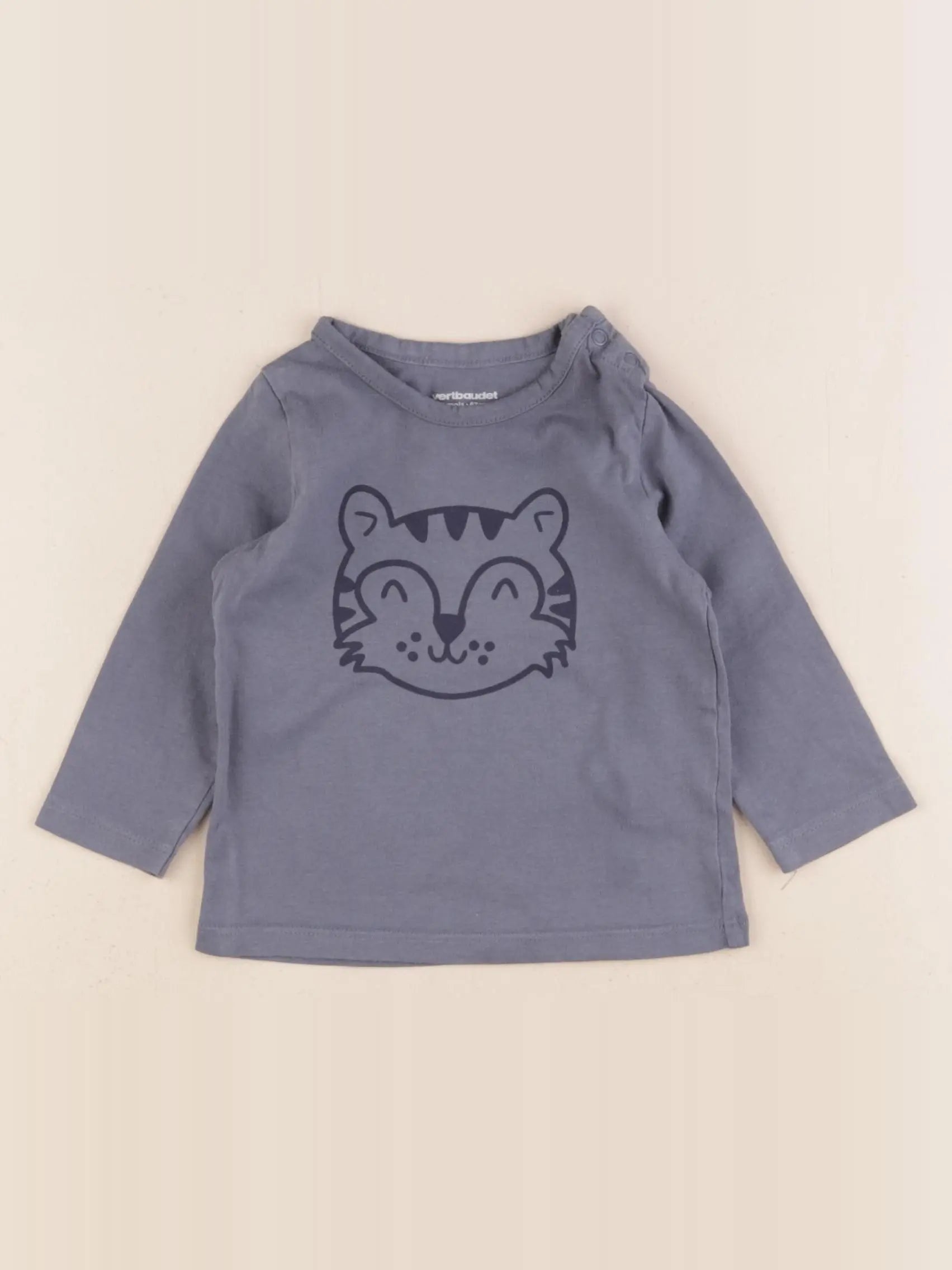 Vertbaudet - tee-shirt bleu - 6 mois