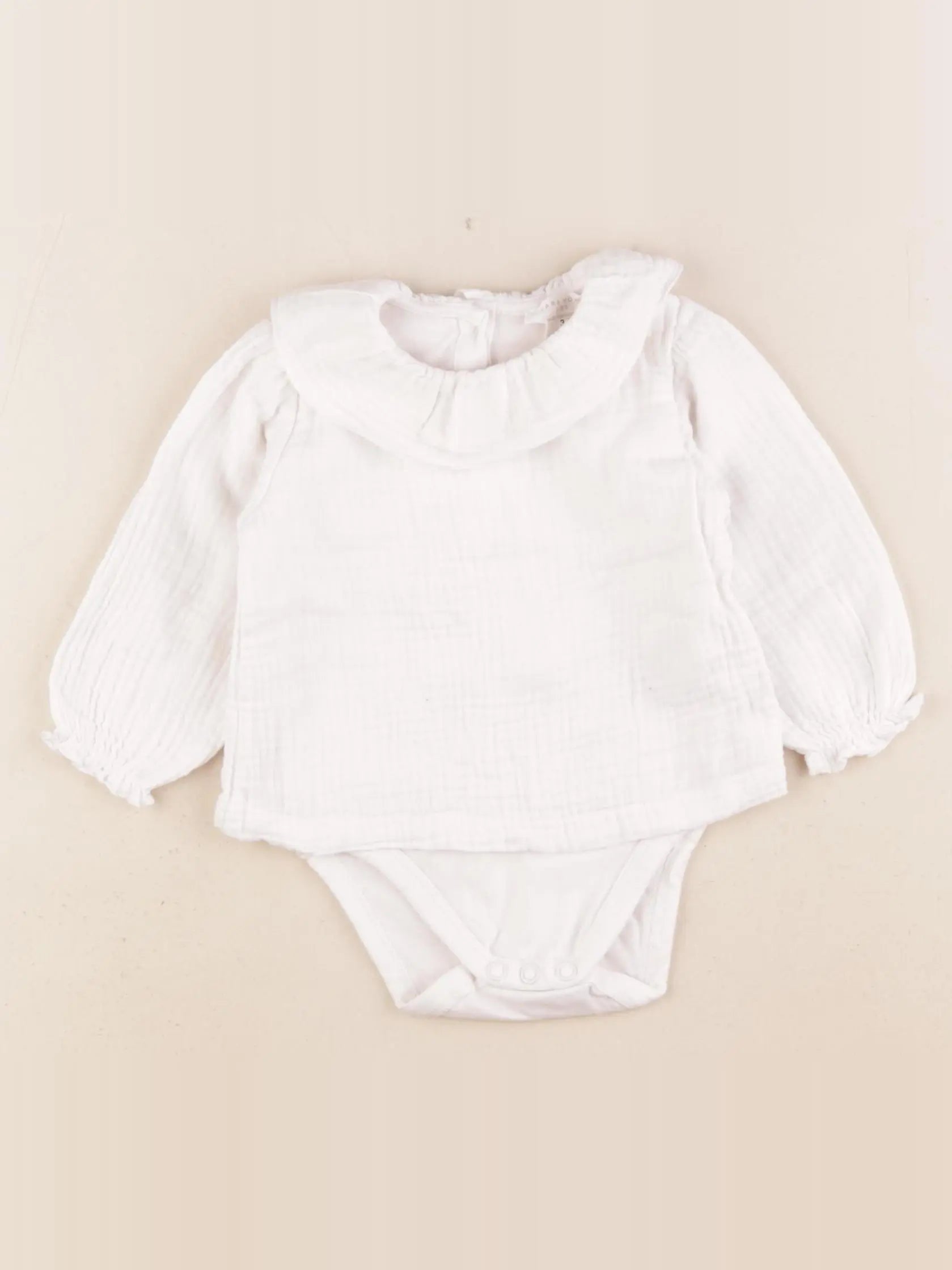 Zara - body blouse blanc - 3/6 mois