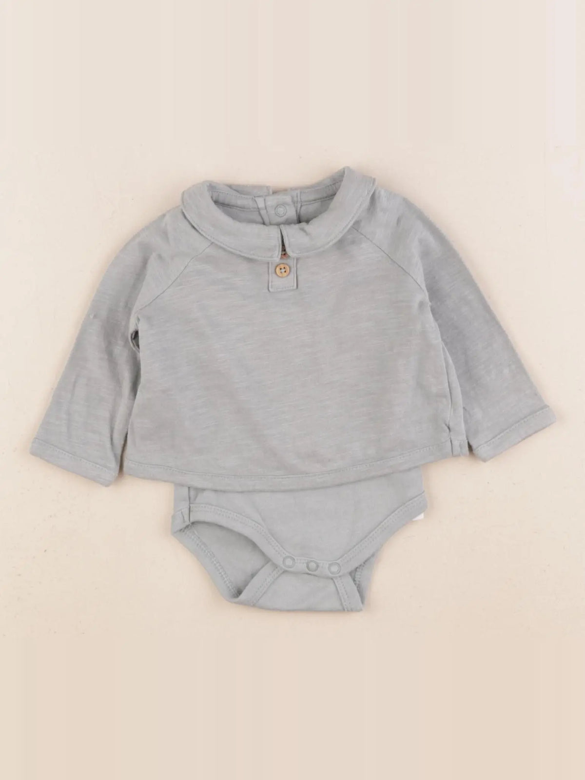 Vertbaudet - body tee-shirt bleu - 1 mois