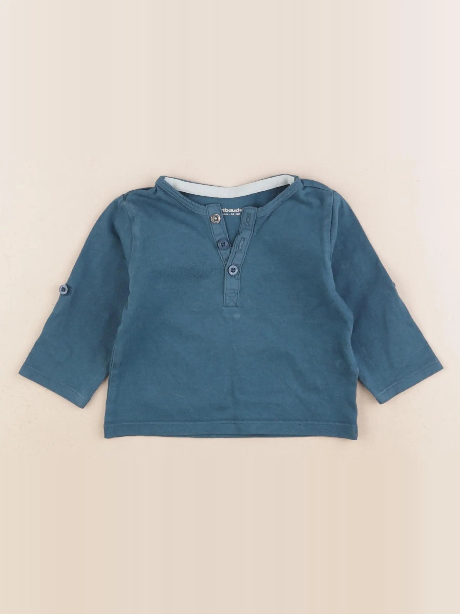 Vertbaudet - tee-shirt bleu - 6 mois