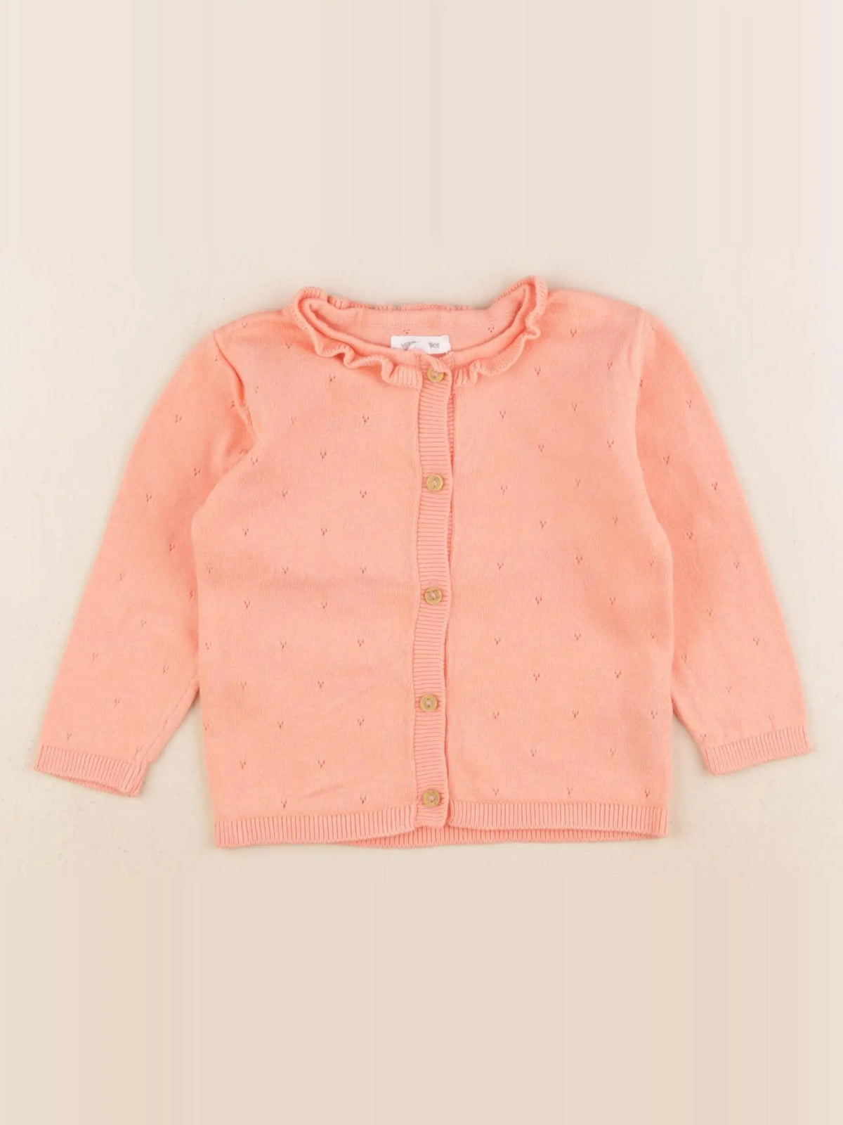 Vertbaudet - gilet orange - 9 mois