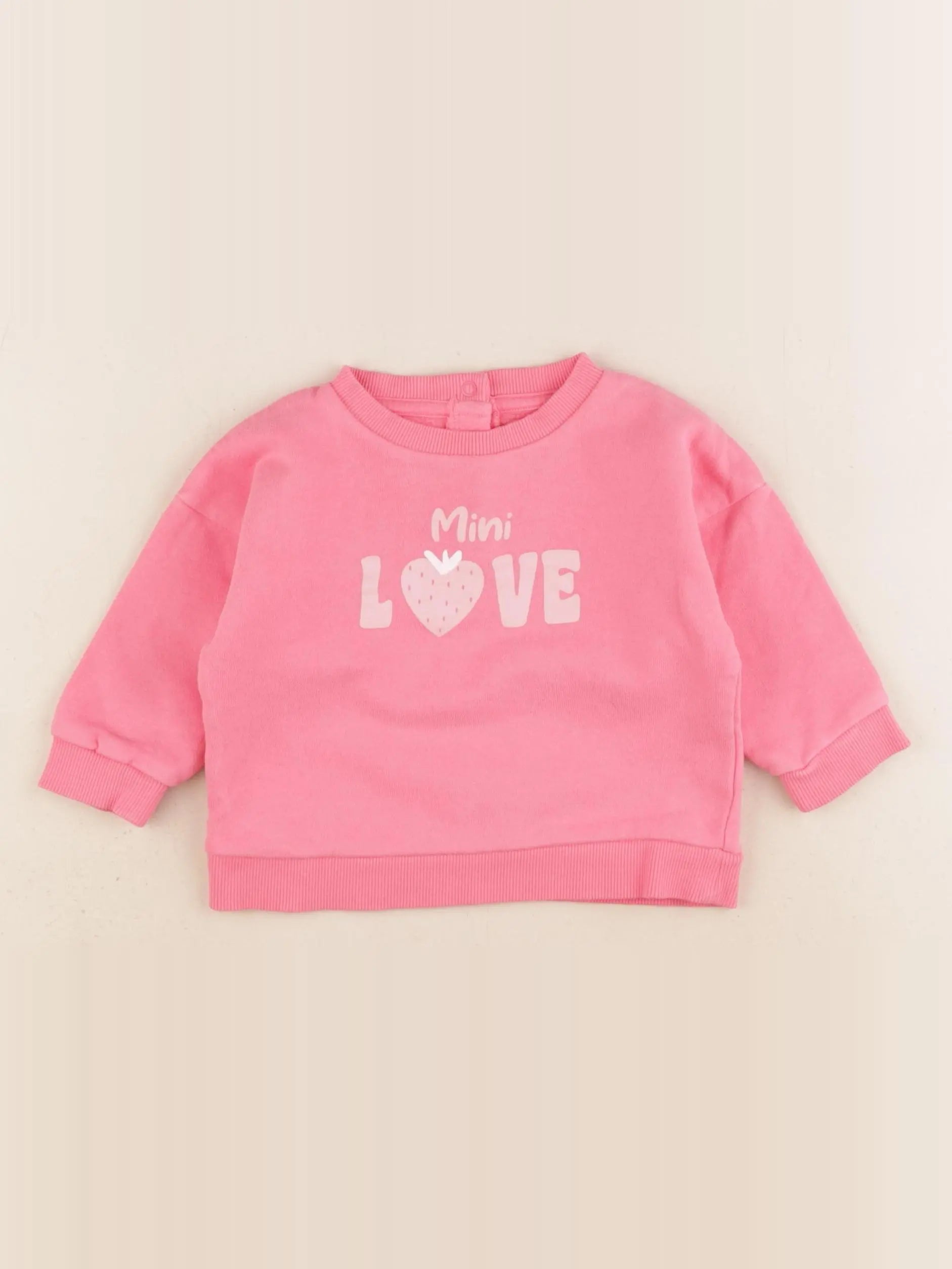 Vertbaudet - sweat rose - 9 mois